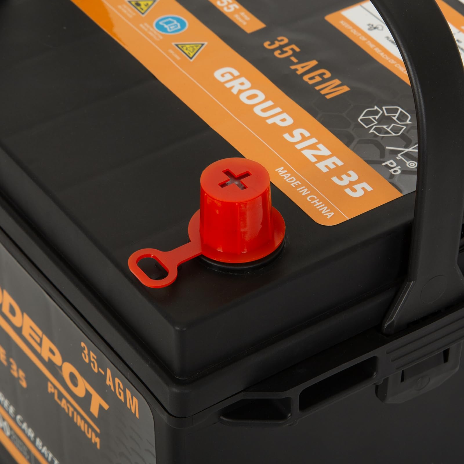 1Autodepot Bci Group 35 Car Battery, 12V 55Ah Automotive Battery Premium Maintenance Free Agm Batteries, 650Cca, 100Rc, 36 Month