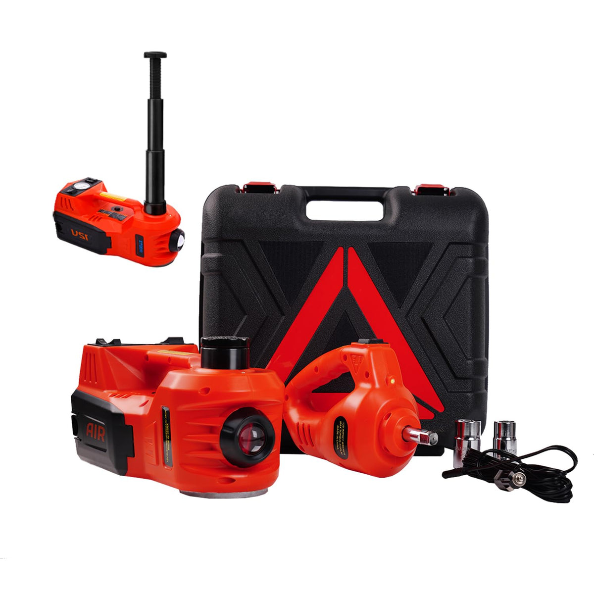 Rogtz Electric Hydraulic Car Jack Kit With Impact Wrench And Tire Inflator Pump, 5 Ton 12V Car Jack Hydraulic Car For Suv Sedans