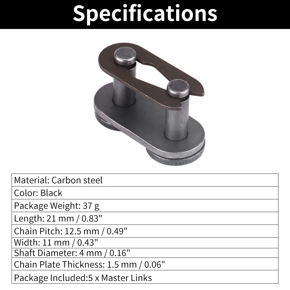 5 Set Master Link Chain, 415 Carbon Steel Master Link Polished Motorized Bike Parts For 2 Stroke Motorcycle Motorized Bike