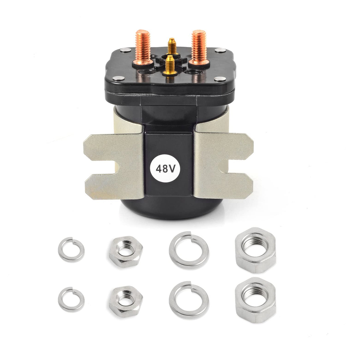 Moto1988 48 Volt 4 Terminal Starter Solenoid Relay For Yamaha 1996-2007 Golf Cart G19-E G22-E Ydre 1995-1998 Club Car Ds & Precedent Jr1-H1950-00 73231-G01 (No-12V)