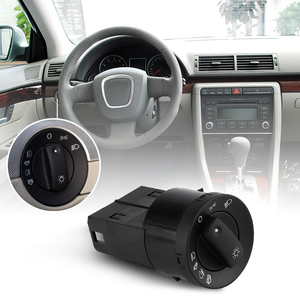 Headlight Switch, 6Pcs Car Headlight Mirror Window Master Control Switch Kit For A4 B6 B7 2002-2008