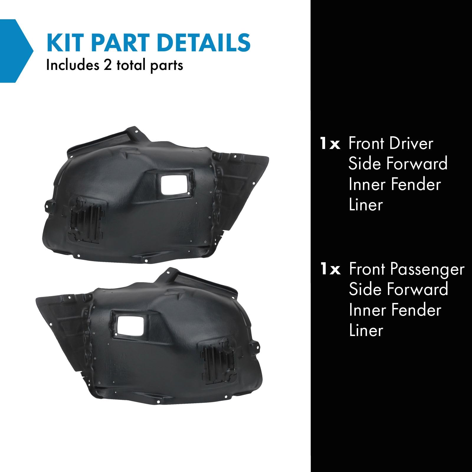 Trq Front Inner Fender Liner Set Compatible With 2006 Bmw 325I 2007-2012 328I 330I 335I Bm1250114 Bm1251114