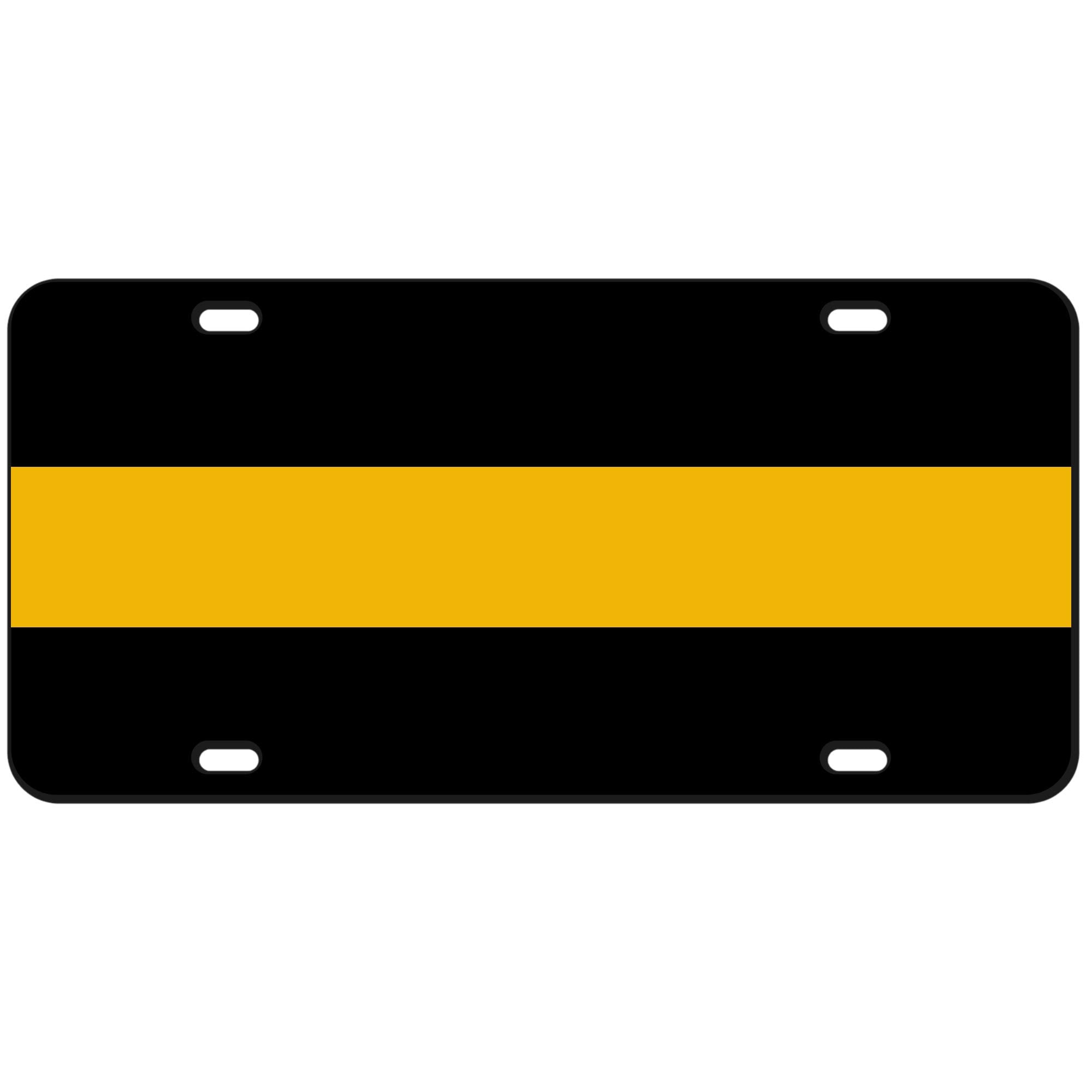 2-D Heavy Duty Reflective Thin Yellow Line License Plate