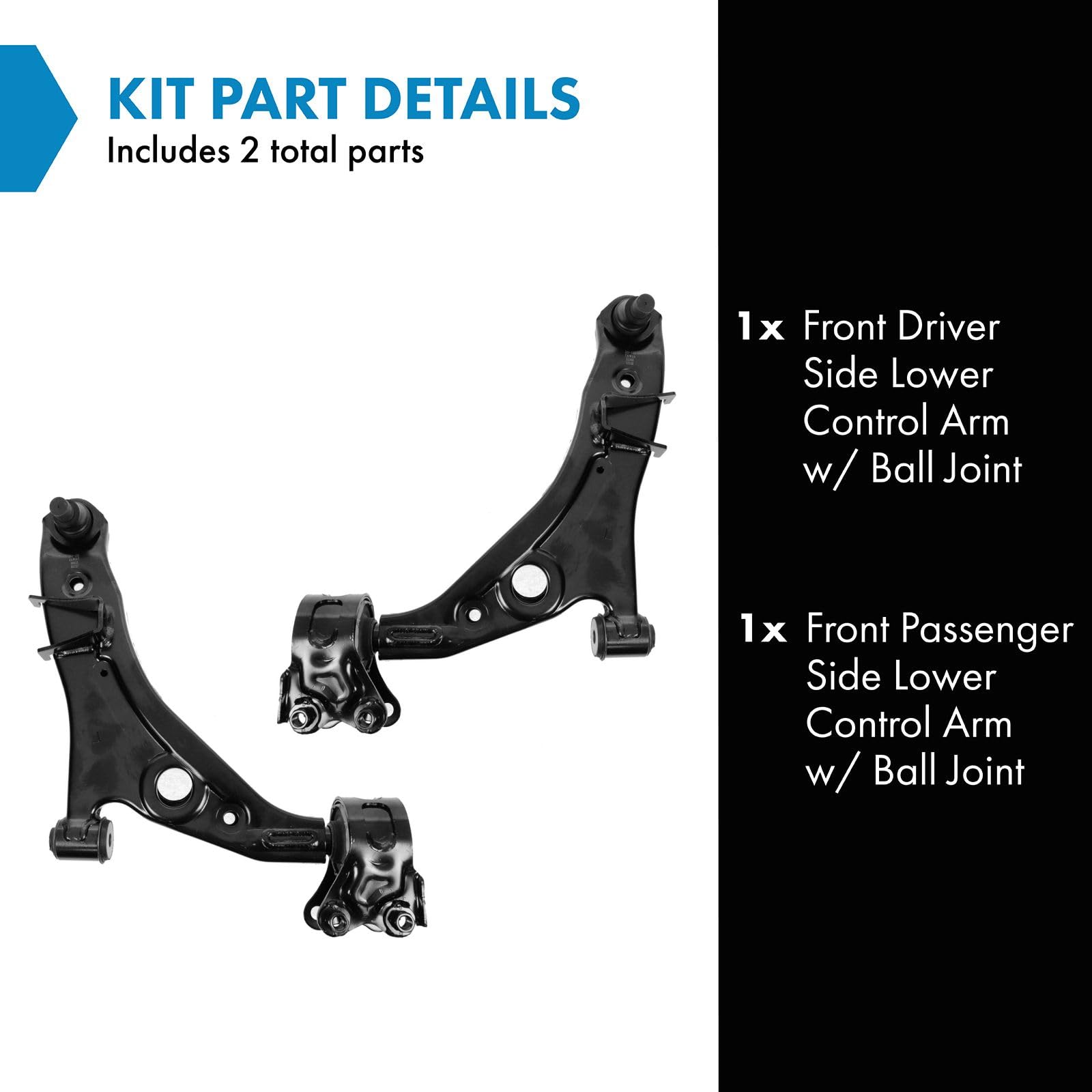 Trq Front Lower Control Arm With Ball Joint Set Compatible With 2007-2014 Ford Edge 2007-2015 Lincoln Mkx