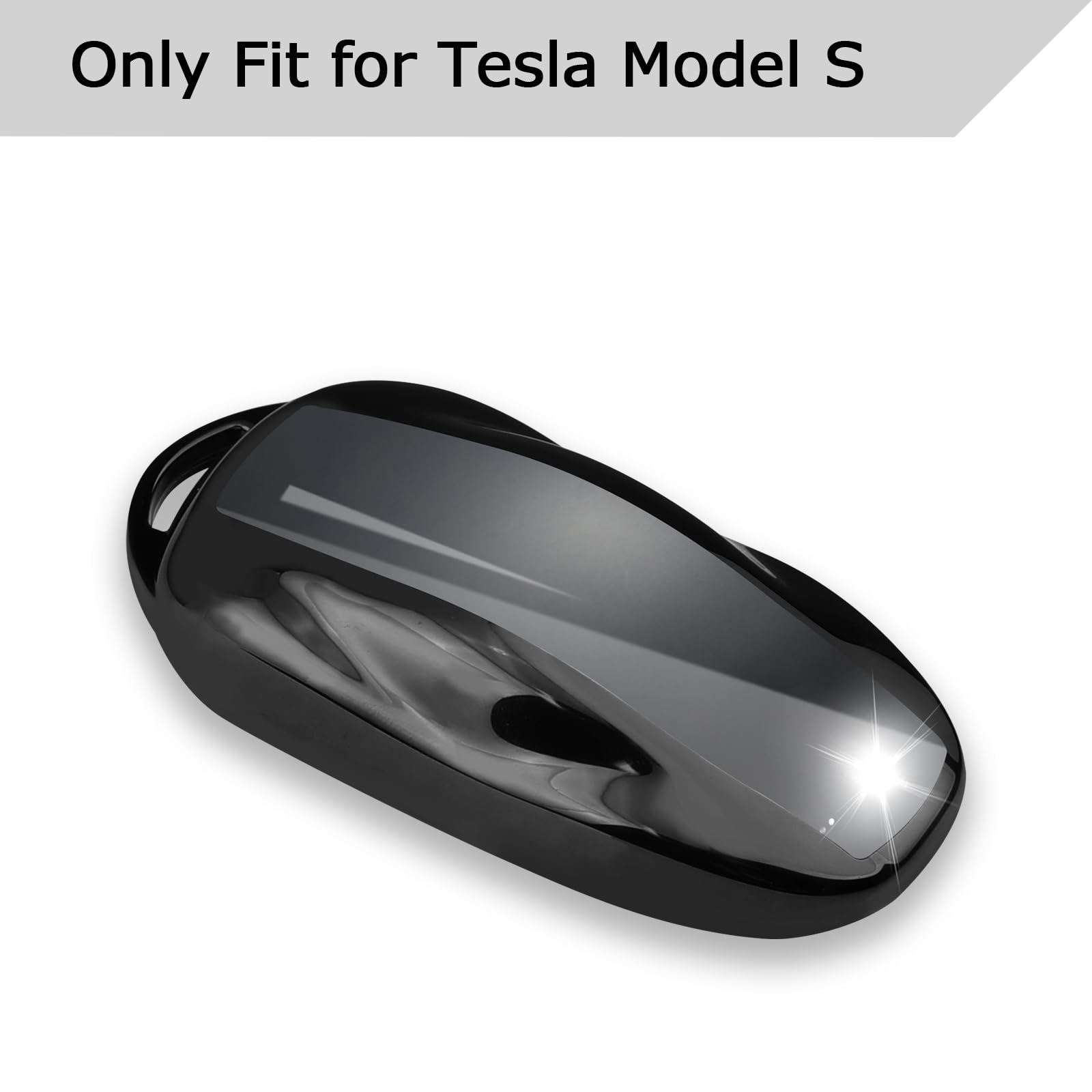 Qbuc For Tesla Key Fob Cover With Keychain Soft Tpu Protection Case Compatible With Tesla Model S (Black)