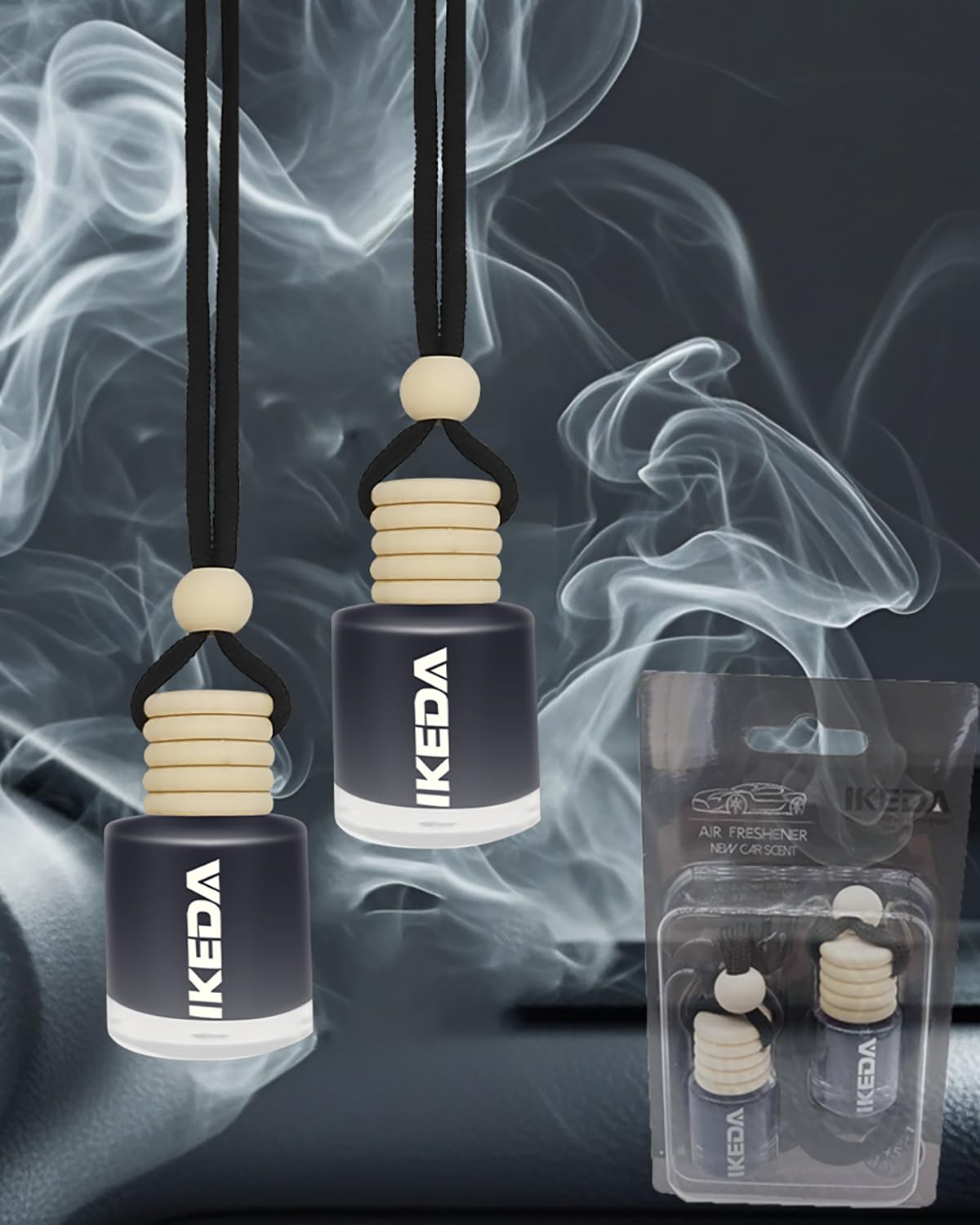 Ikeda Automotive Air Fresheners 4Ml Car Scents | 45-Days Keep Fragrance | Automobile Hanging Diffuser Bottles | Remove Auto Odor