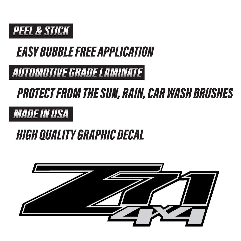 Z71 4X4 Red Black - F - 1500 2500 Hd Stickers (Z71 4X4 Black)