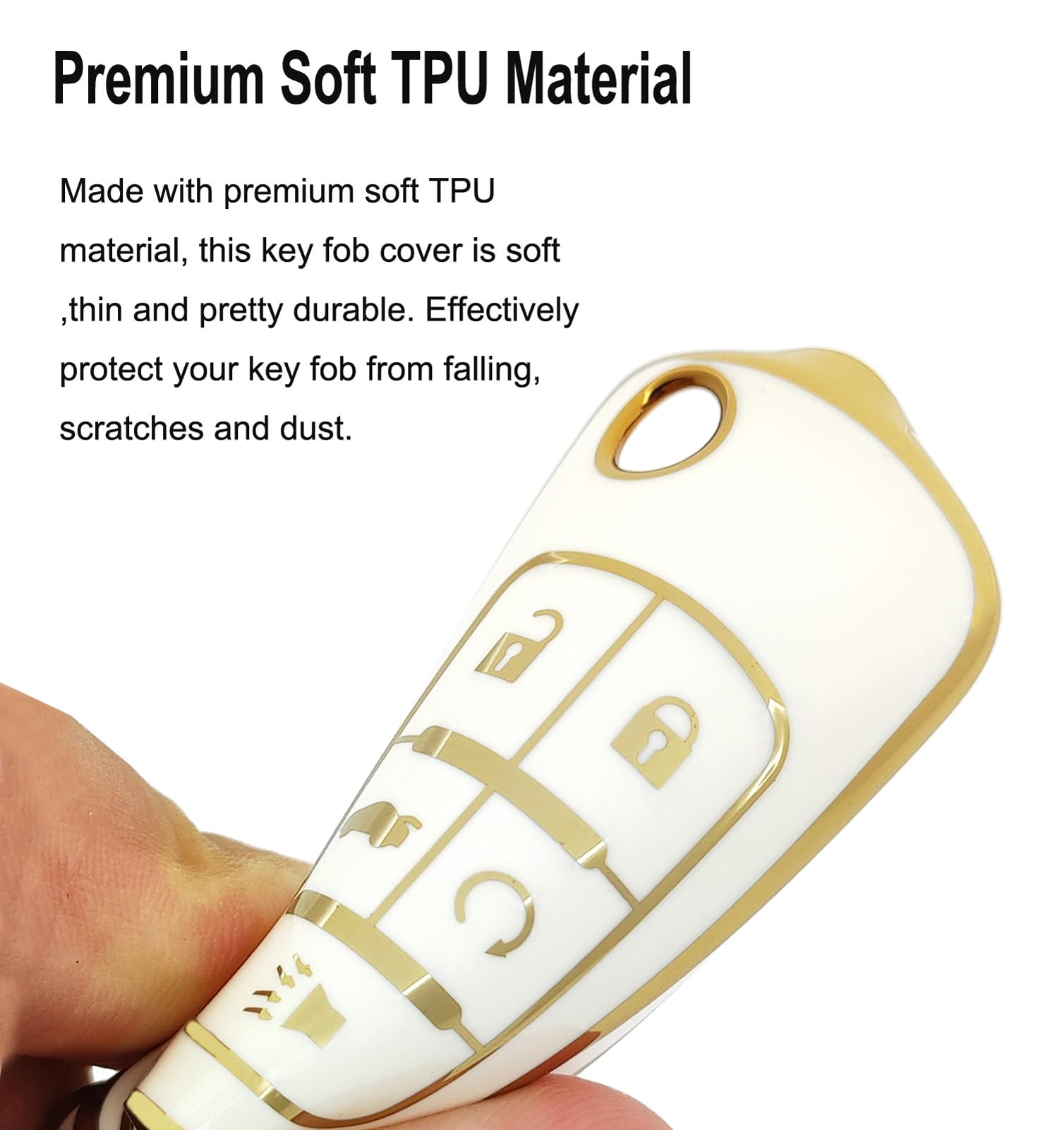 Arruweer Soft Tpu Key Fob Cover For Chevy Equinox Camaro Cruze Malibu Sonic Buick Gmc Terrain Flip Key Fob With Keychain