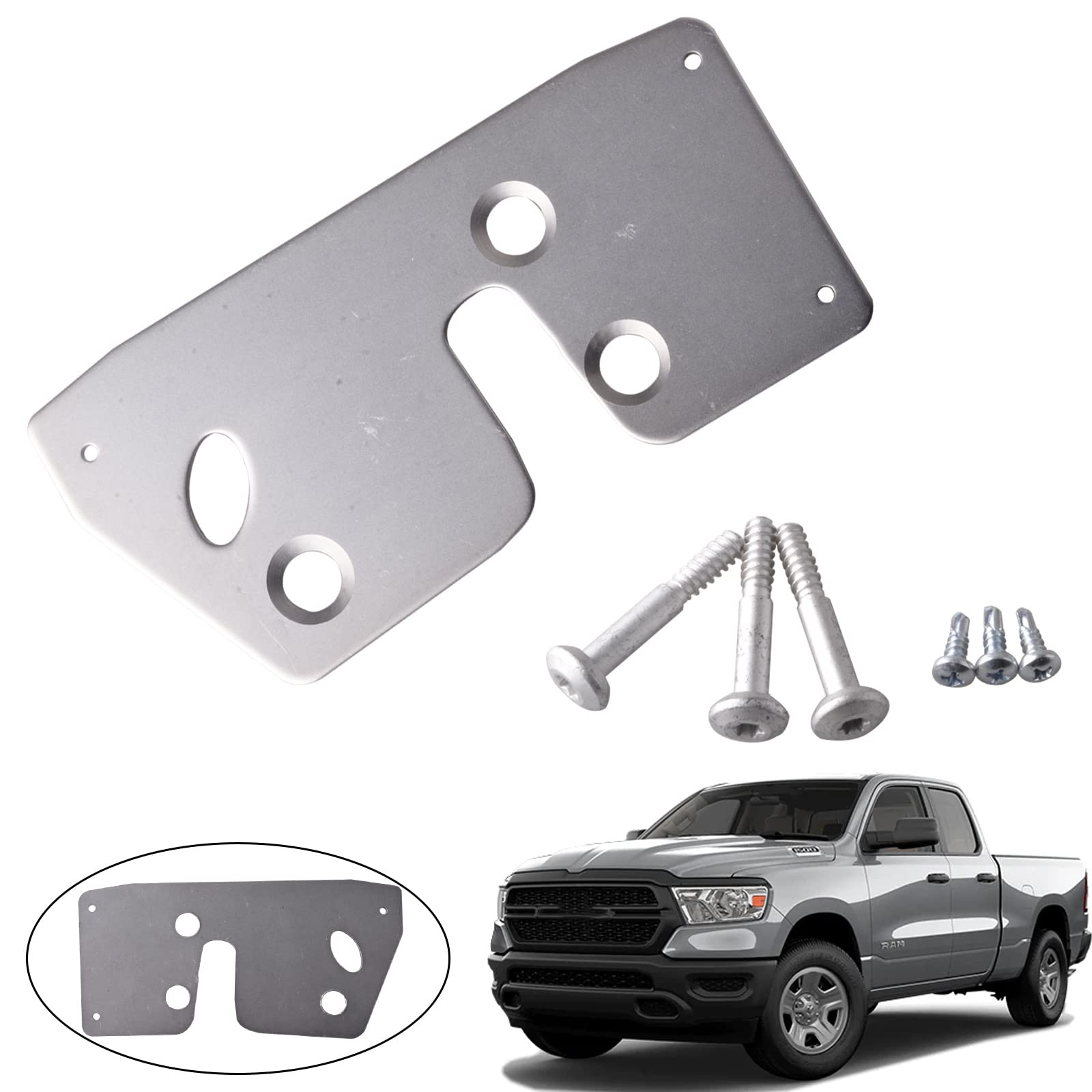 Unikpas Front Left Door Latch Repair & Reinforcement Plate Compatible for Ram 1500 2500 3500 1994-2002 Driver Side Replacement B