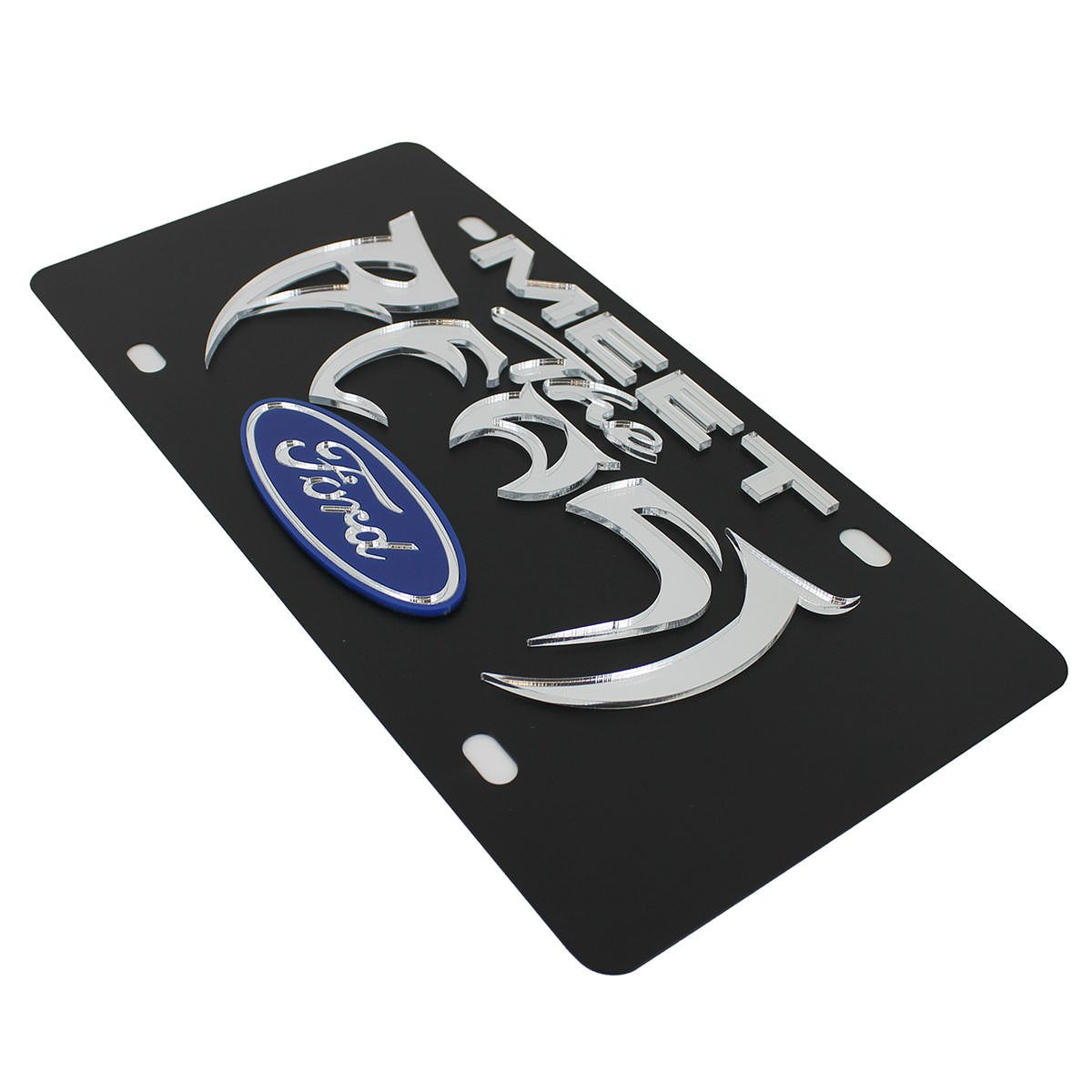 Eurosport Daytona, Inc. Meet The Beast Carbon Stainless Steel License Plate For Ford Meet The Beast