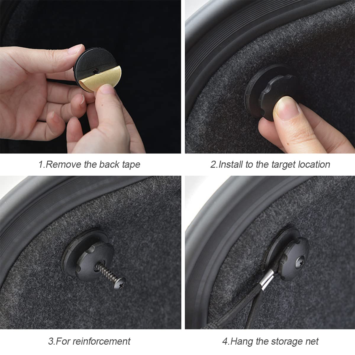 Car Rear Cargo Net, Adjustable Elastic Storage Organizer Net, Trunk Cargo Storage Net, Universal Fit For Car, Vehicle, Suv (43.3