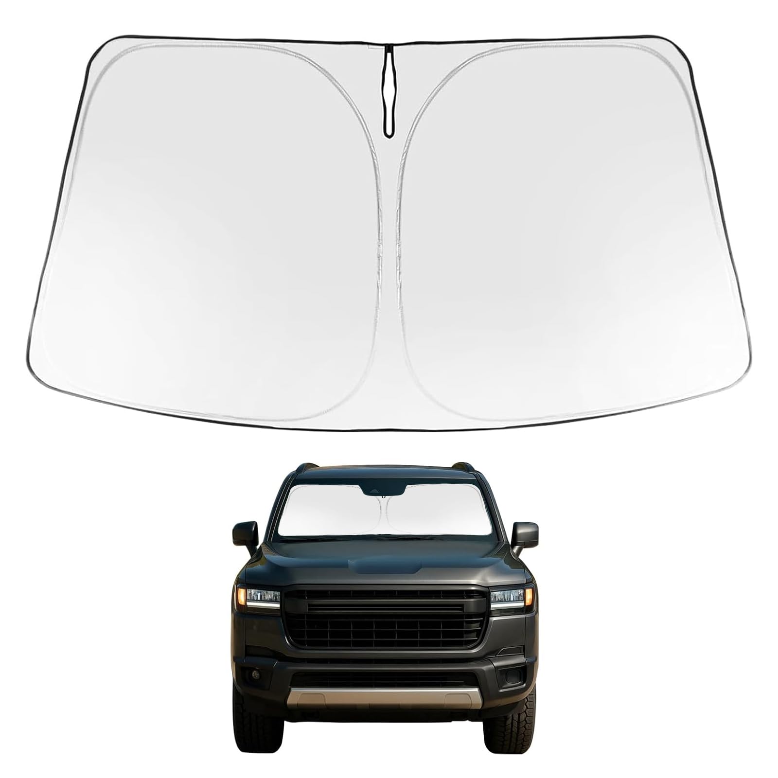 Proadsy 2025 Upgrade Windshield Sun Shade Custom Fit For 2024 2025 Toyota Land Cruiser Suv Foldable Front Sunshade Protector Blo
