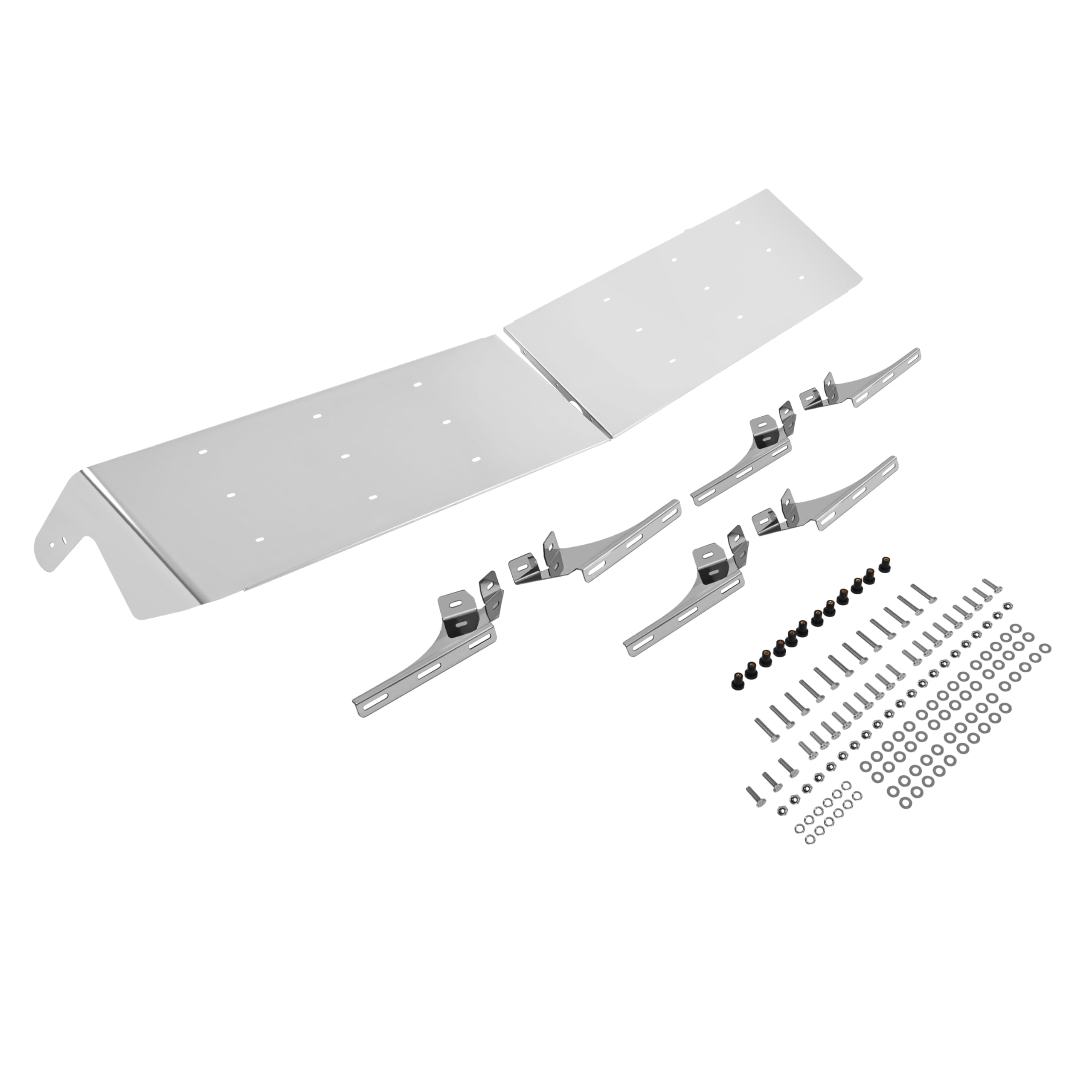 KUAFU 13'' Drop Visor Compatible with 1984-1998 Kenworth W900 T800 T600 T300 with Split Flat Windshield 304 Stainless Steel Flat