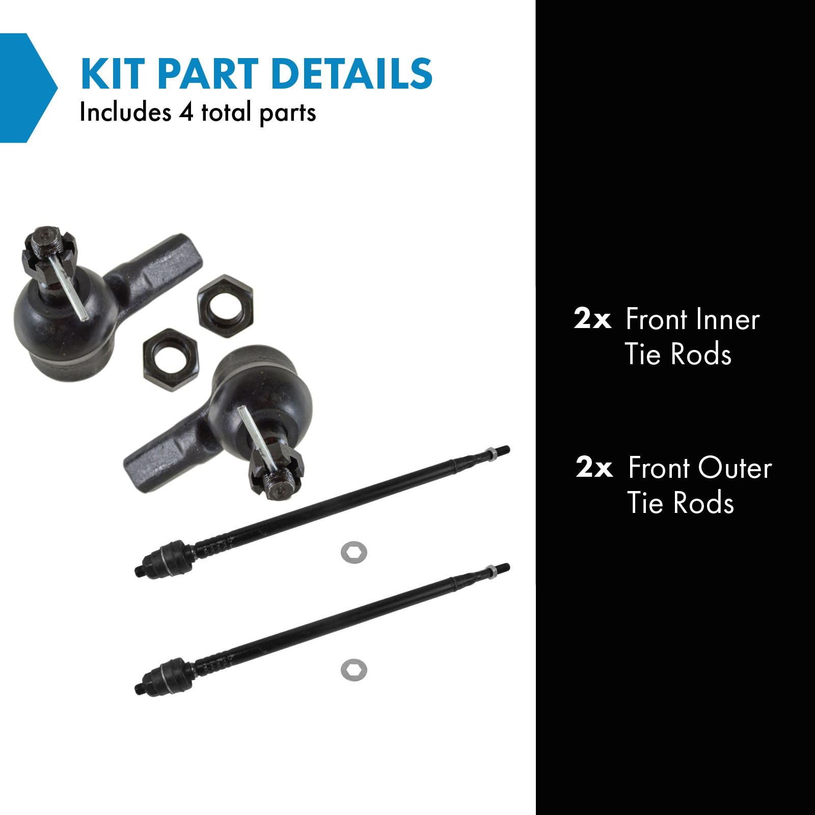 Trq Front Tie Rod Set Compatible With 2002-2006 Honda Cr-V
