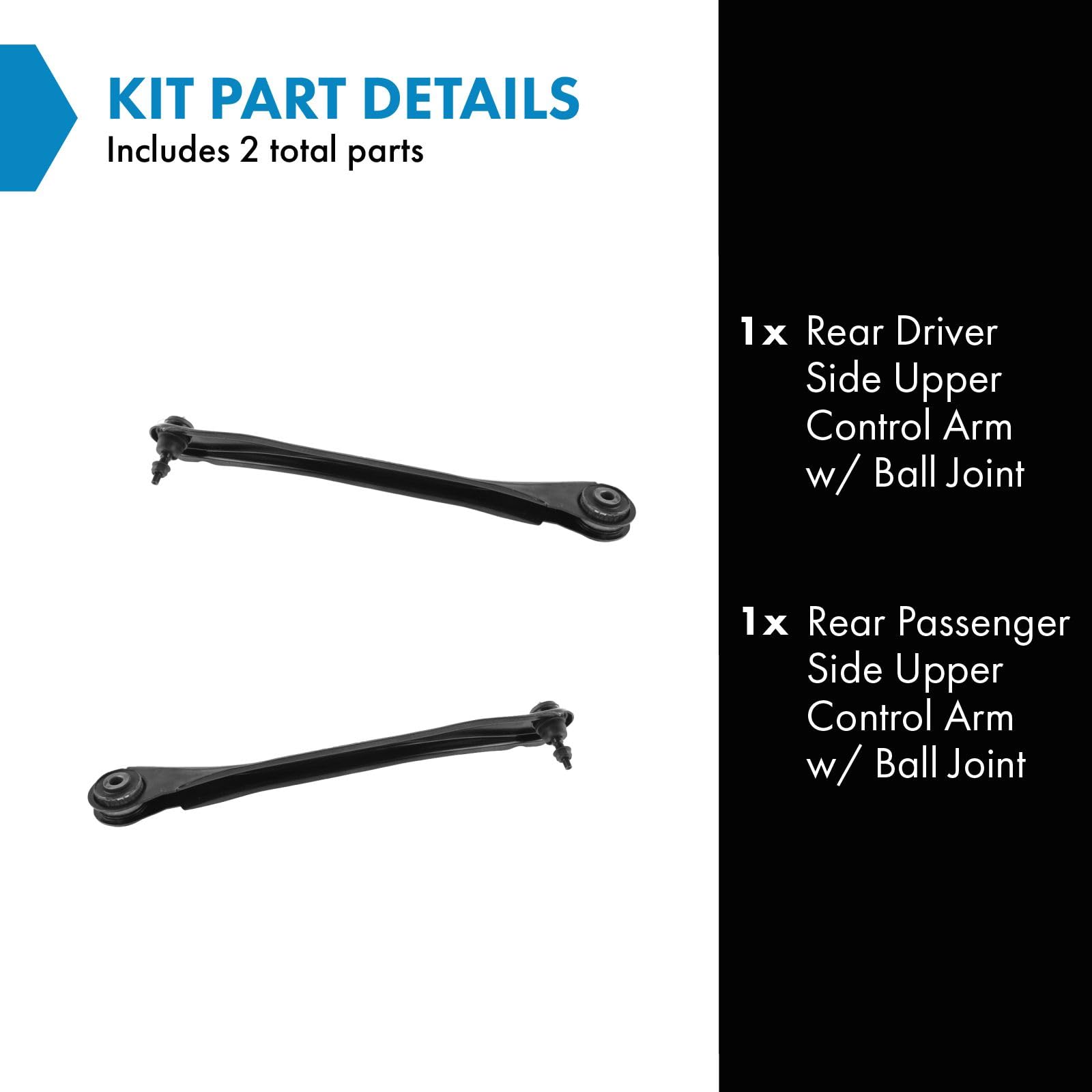 Trq Rear Upper Control Arm With Ball Joint Set Compatible With 2009-2012 Ford Escape 2009-2011 Mazda Tribute Mercury Mariner