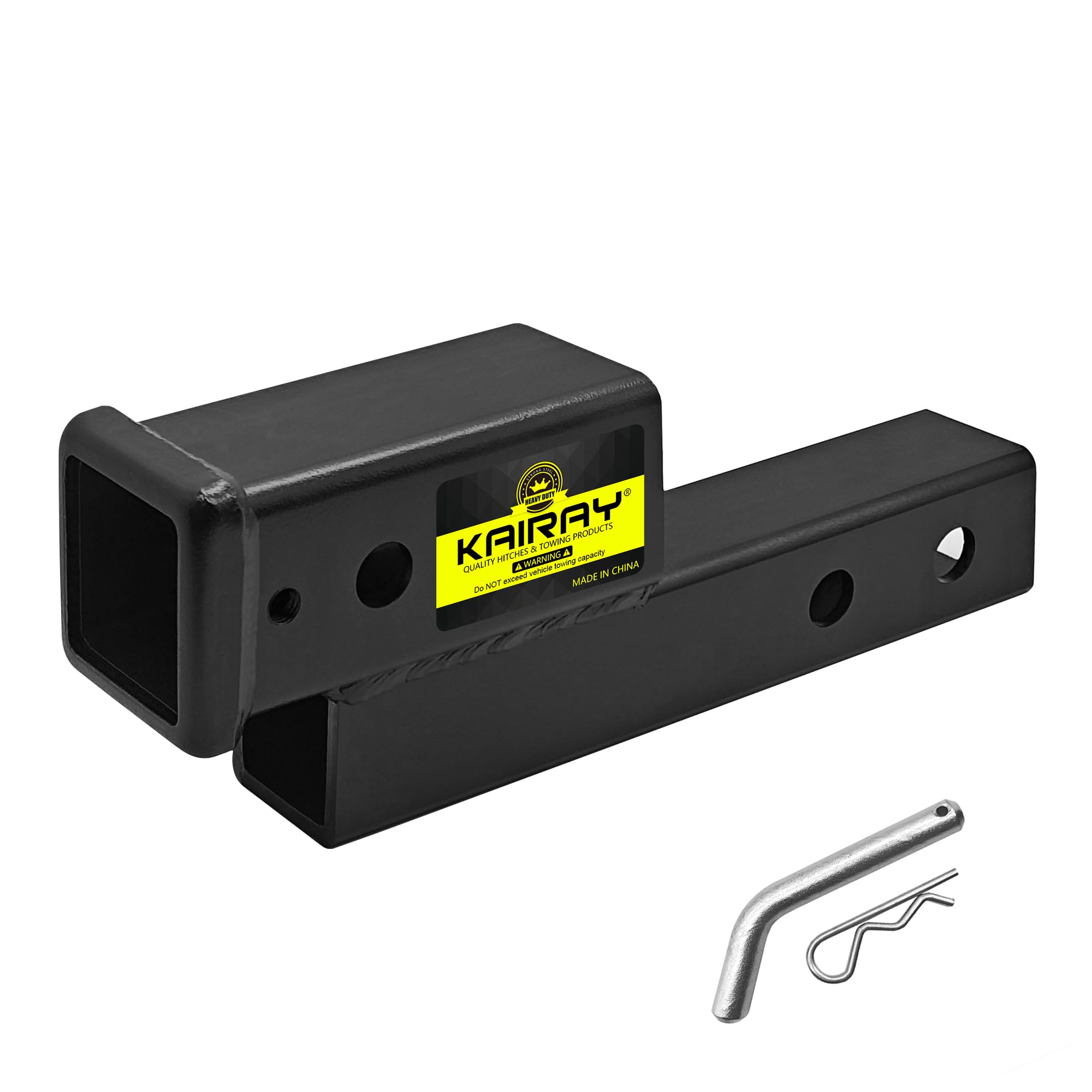 Kairay Trailer Receiver Hitch Riser Extender Adapter 2'' Drop/Riser, 7'' And 9'' Extension Length, 2'' Shank, 7500Lbs Towing Cap