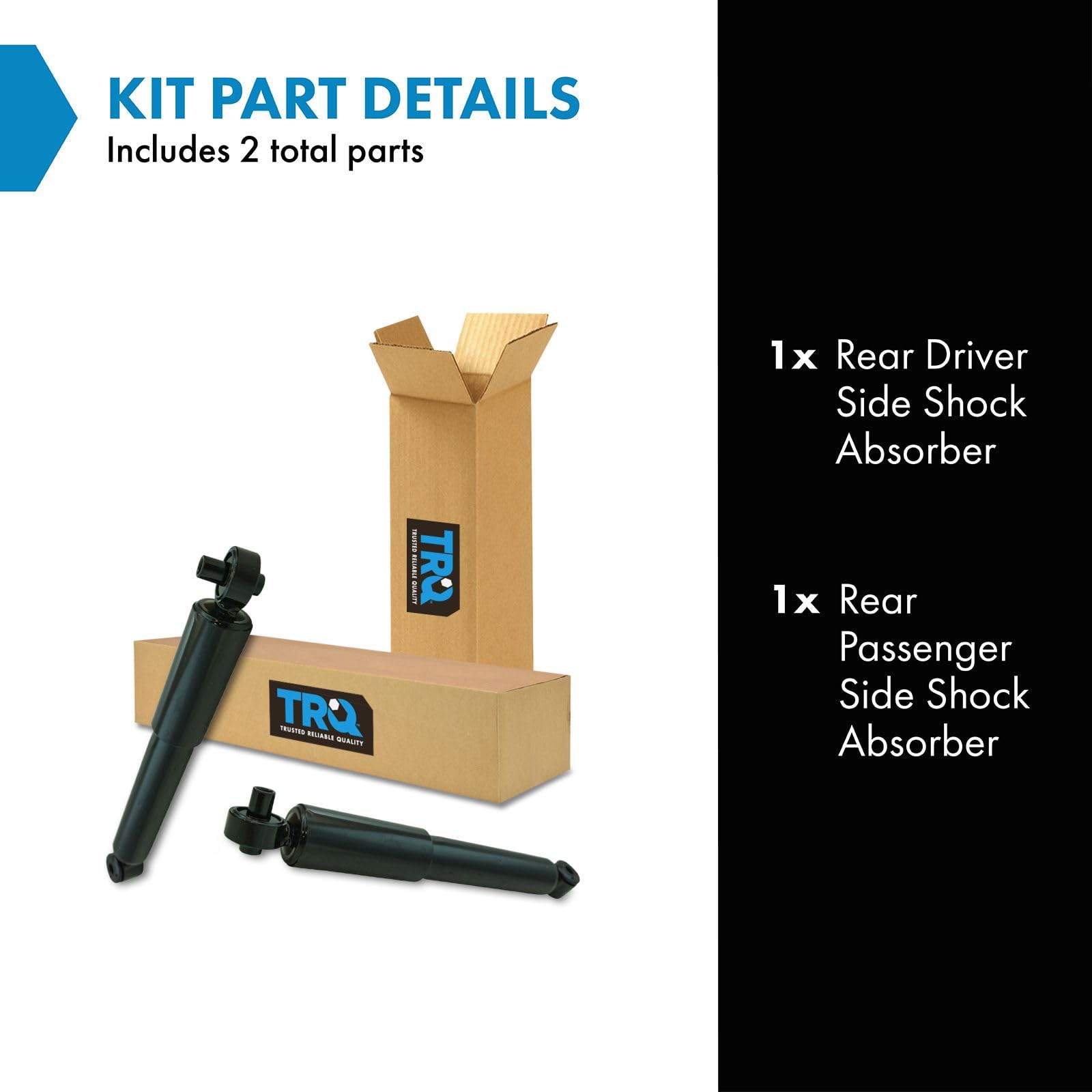 Trq Rear Shock Absorber Set Compatible With 2010-2013 Kia Soul