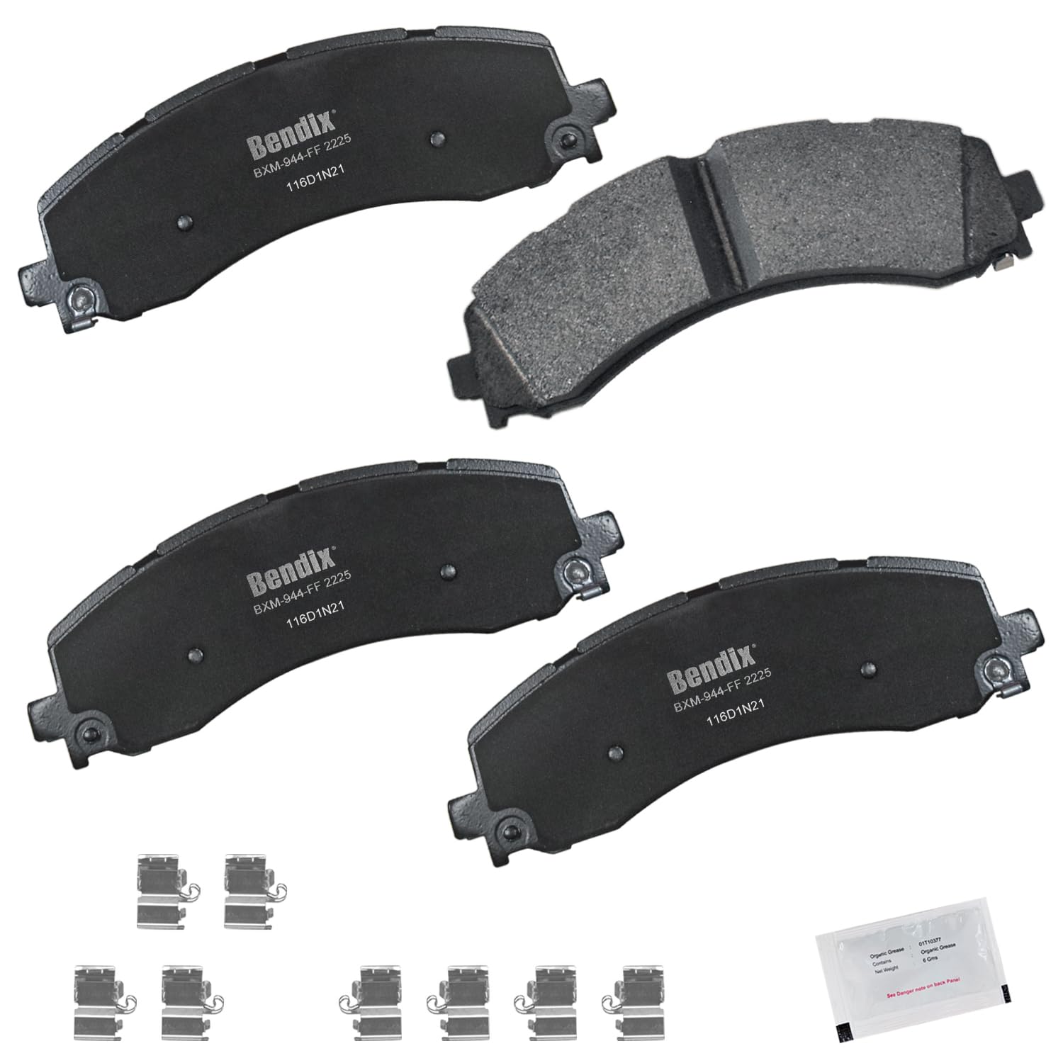 Bendix Priority1 Cfm2225 Semi-Metallic Rear Brake Pads For Ram 2500 2023-2019, 3500 2023-2019, 4000 2020-2019