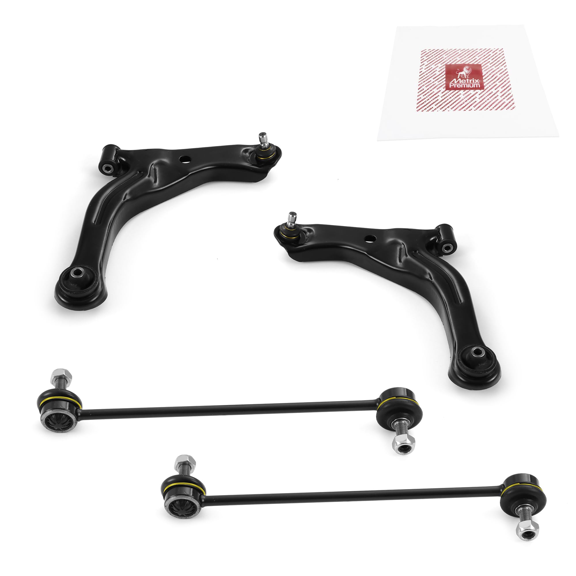 Metrix Premium Chassis Parts - 4 Pc Front Lower Control Arm & Front Sway Bar Stabilizer End Link Kit Fits 05-12 Ford Escape, 08-