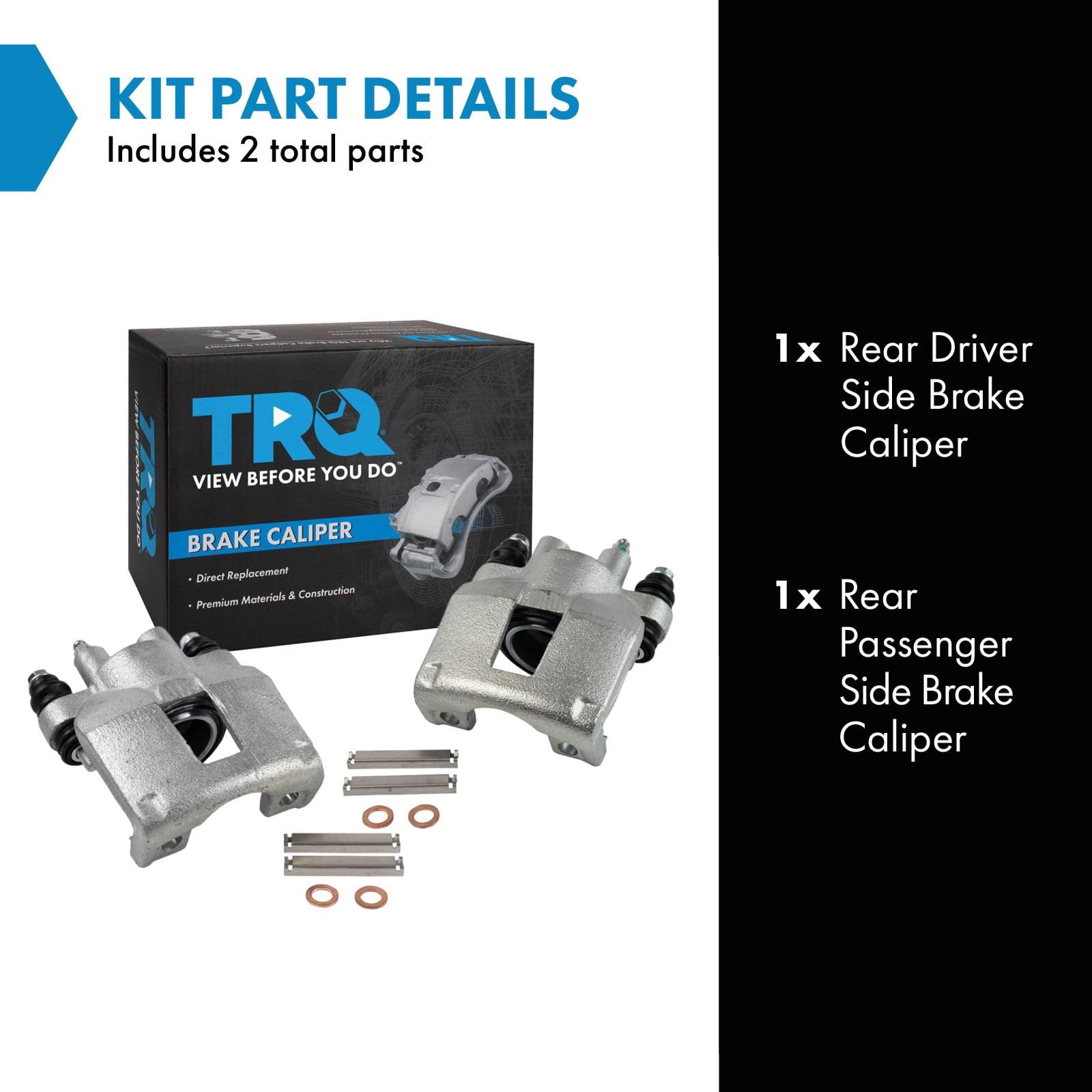 Trq Rear Brake Caliper Set Compatible With 1995-2001 Ford Explorer 2001-2002 Explorer Sport Trac 2002 Ranger 1997-2001 Mercury M