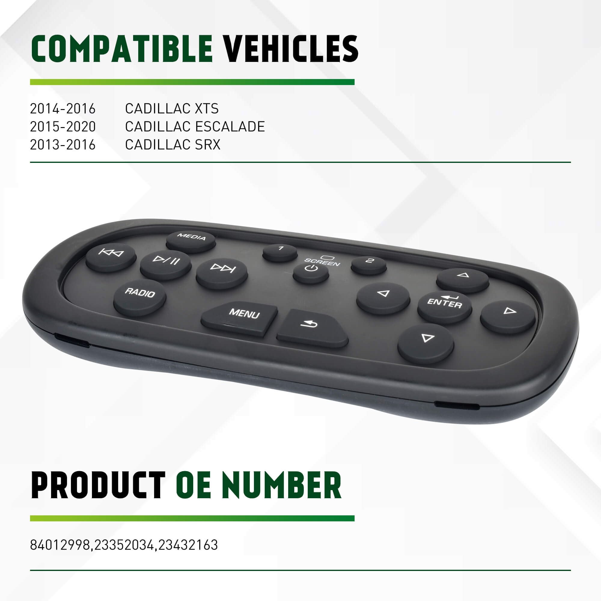 Ximaka 84012998 Rear Overhead Consoles Dvd Entertainment Remote Control Replacement For 2015-2020 Cadillac Escalade, 2013-2016 C