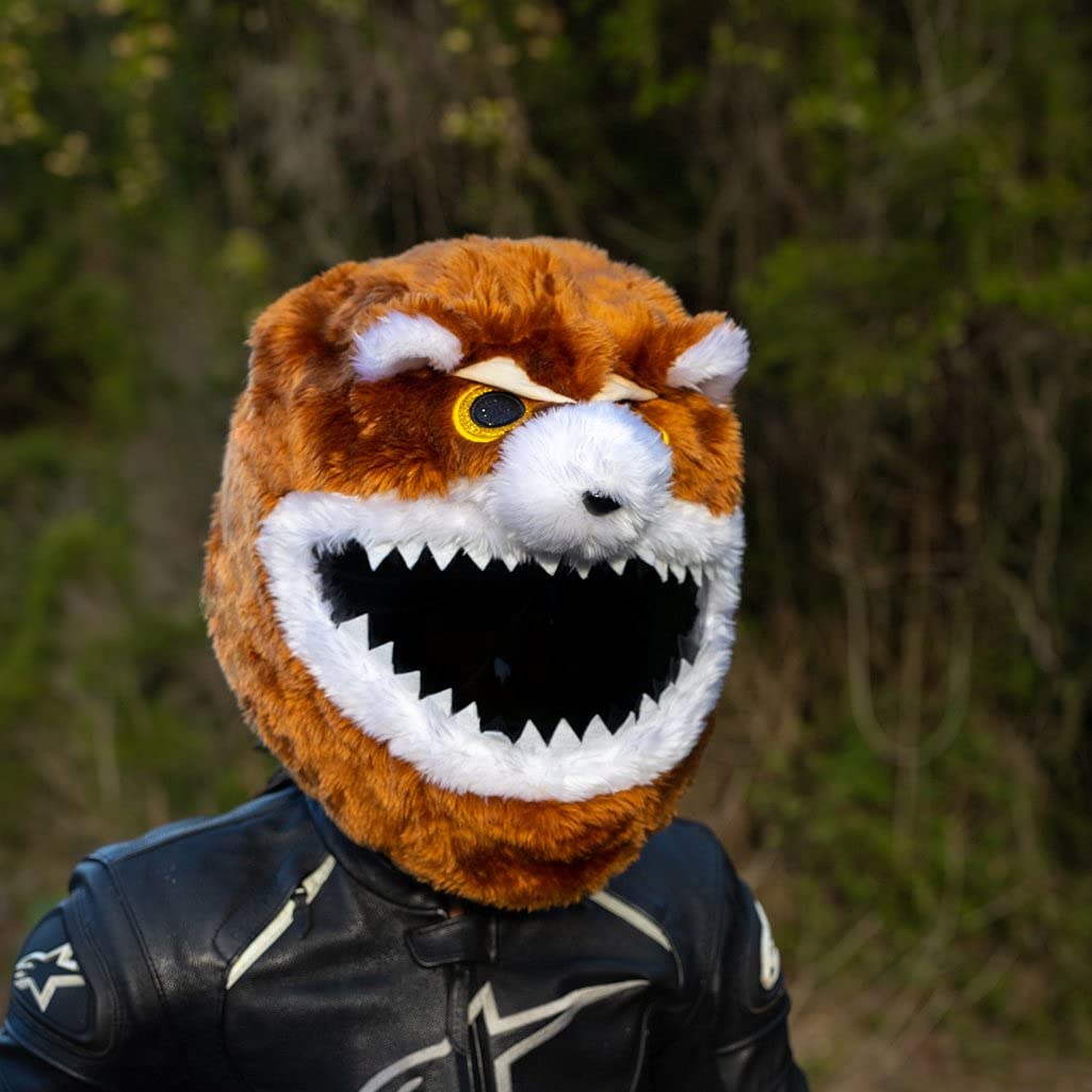 Moto Loot Helmet Cover For Motorcycle Helmet, Fun Rides And Gifts (Cover Only. Helmet Not Included) - Angry Teddy