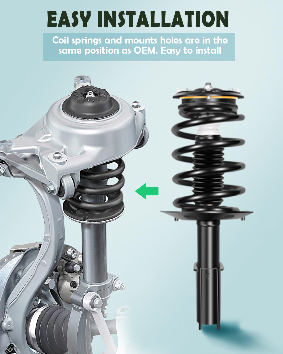 Scitoo - Front Complete Strut & Coil Spring Assembly Fits 2000-2005 For Buick Lesabre,2000-2005 For Cadillac Deville,2000-2005 F