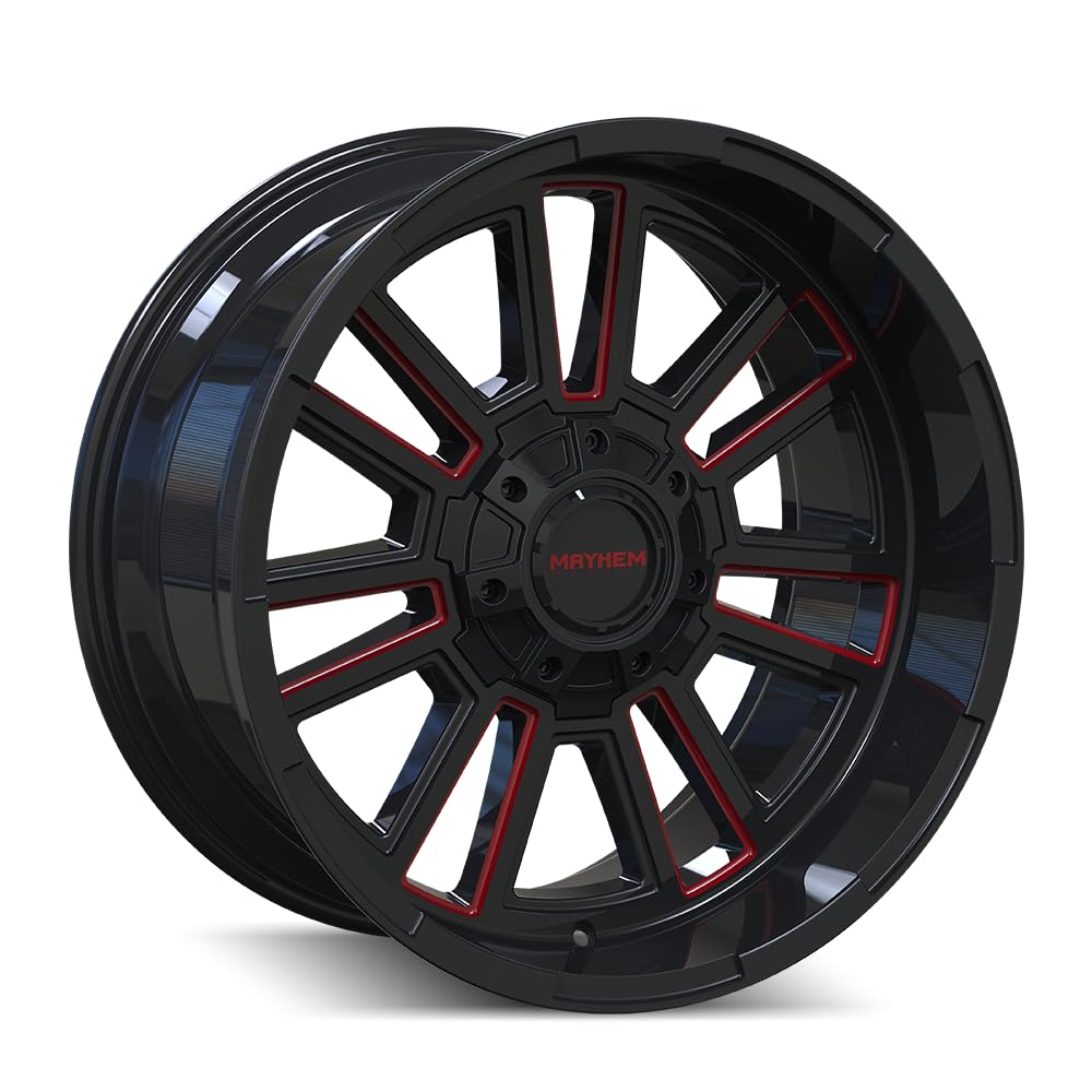 Mayhem Apollo 8115 Gloss Black Milled Prism Red Milled 20-9 8-170 18Mm 125.2Mm (1) Wheel