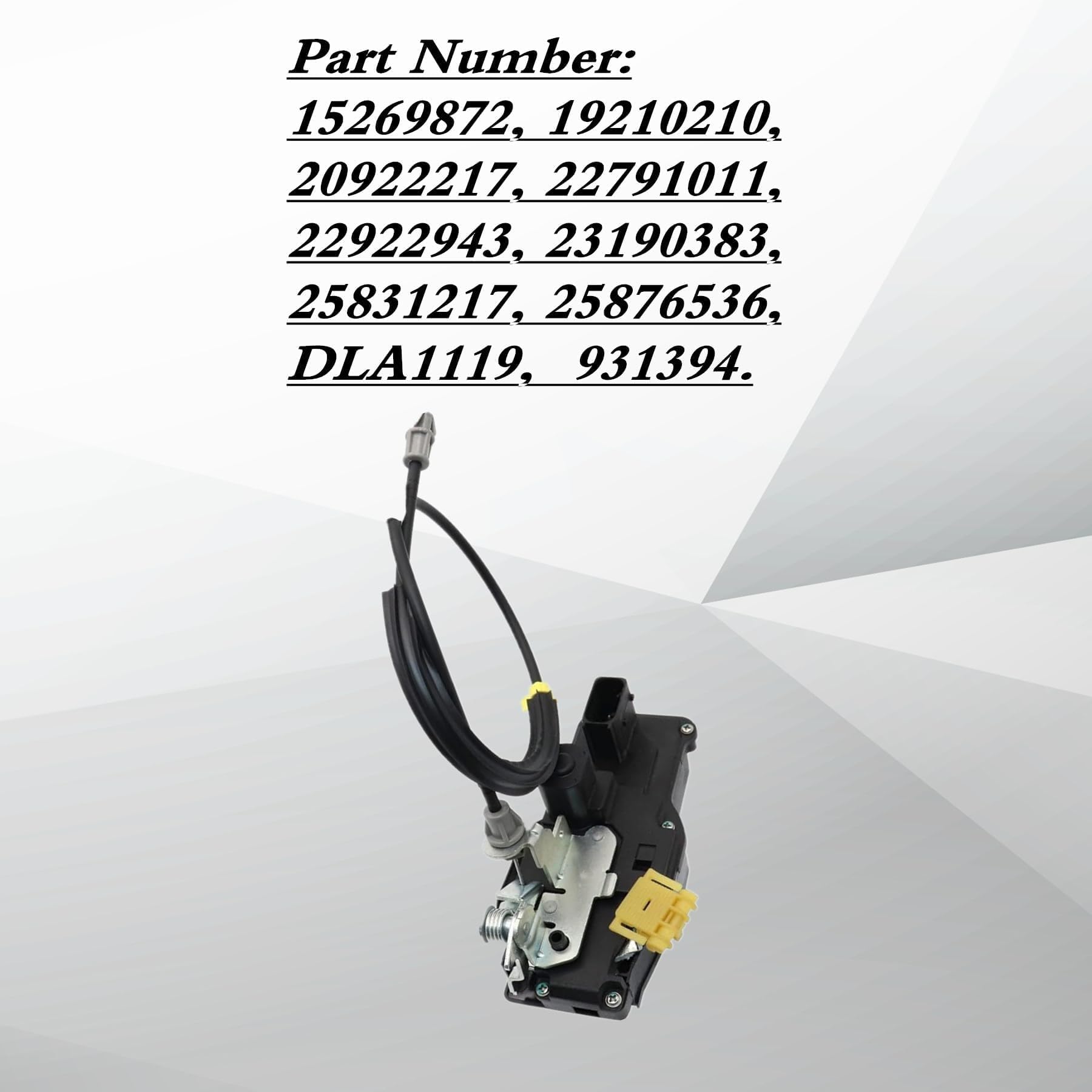 Front Left Driver Door Latch Lock Actuator Compatible with Cadillac Vehicles - CTS 2008-2014 Sedan, Wagon, Without Keyhole 22922