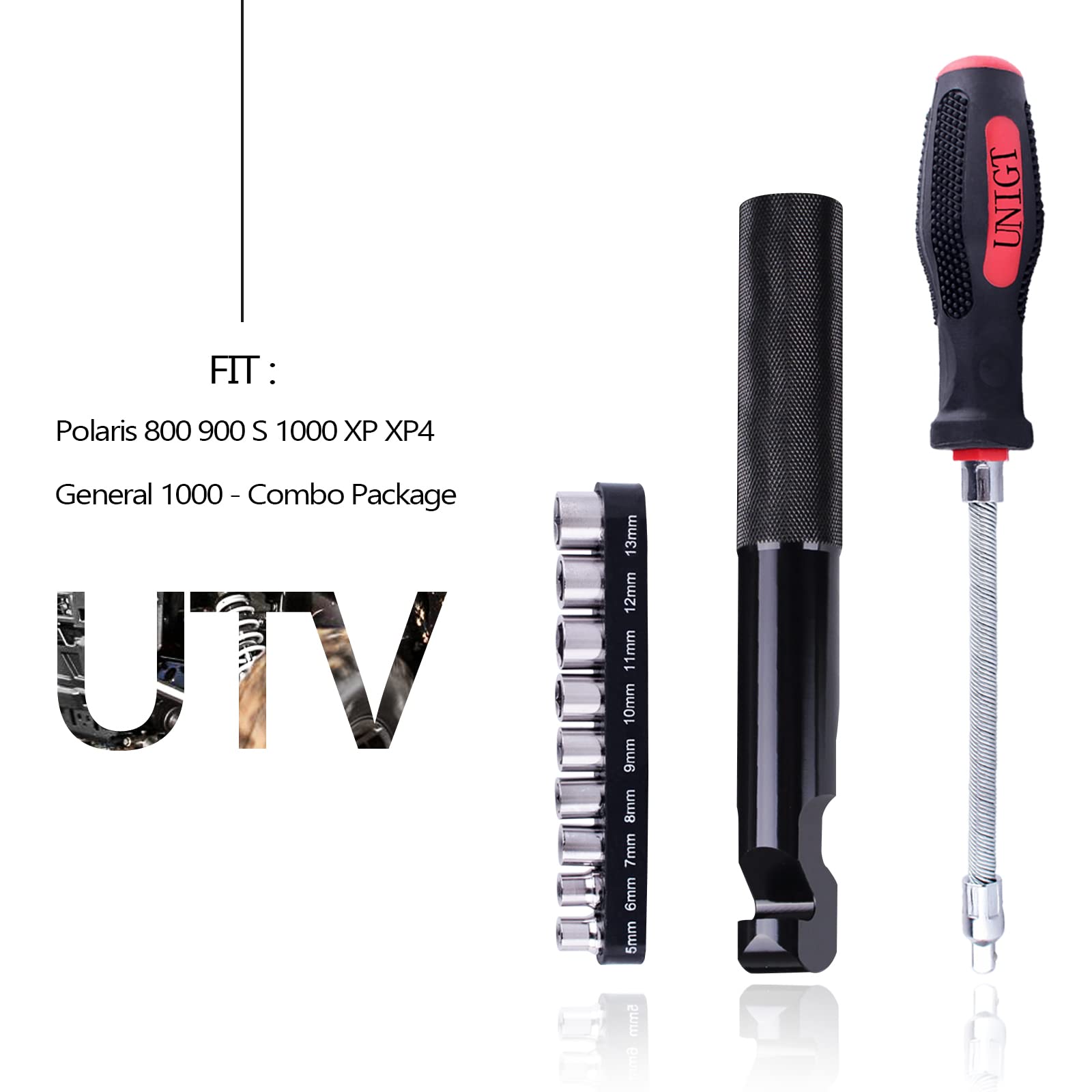 Unigt Belt Changing Tool With Clutch Cover Removal Tool Kit Compatible With Polaris 800 900 S 1000 Xp Xp4 General 1000 - Combo Package