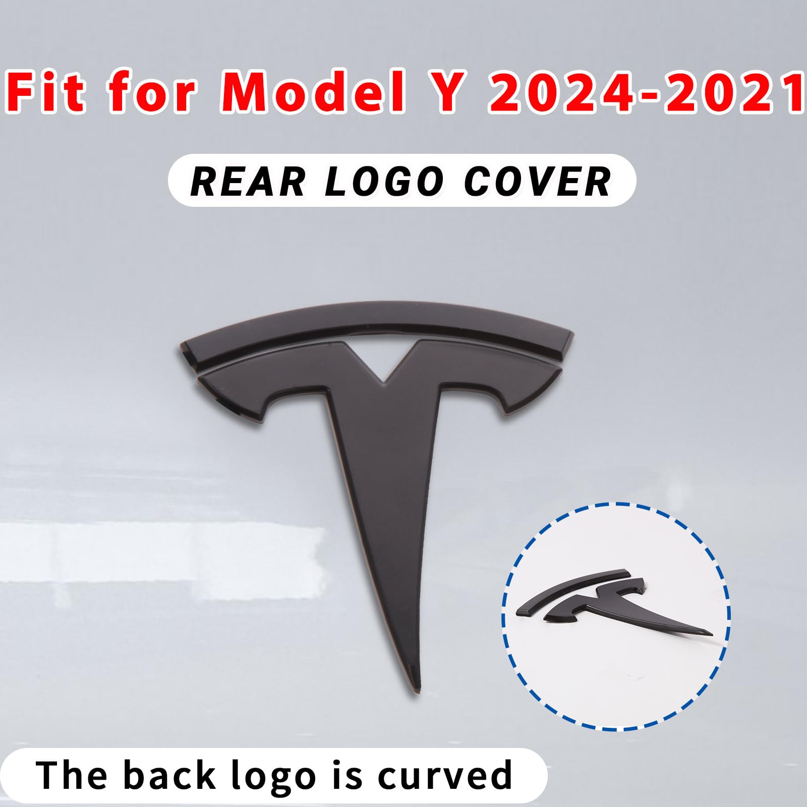 Emblem Cover Compatible With Model Y 2024 2023 2022 2021 2020 Accessories 3 Pcs