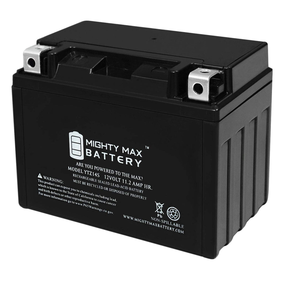 Mighty Max Battery Ytz14S -12 Volt 11.2 Ah, 230 Cca, Rechargeable Maintenance Free Sla Agm Motorcycle Battery