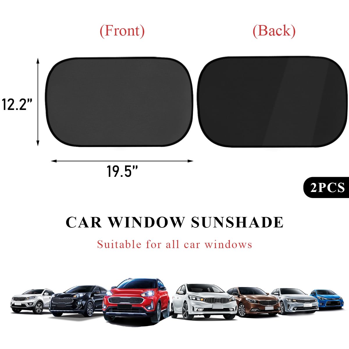 povtii 2 PCS Car Window Shade, 19.5''  12.2'' Vehicle Sunshade Protector for Side and Rear Window, Automotive Sun Protection You