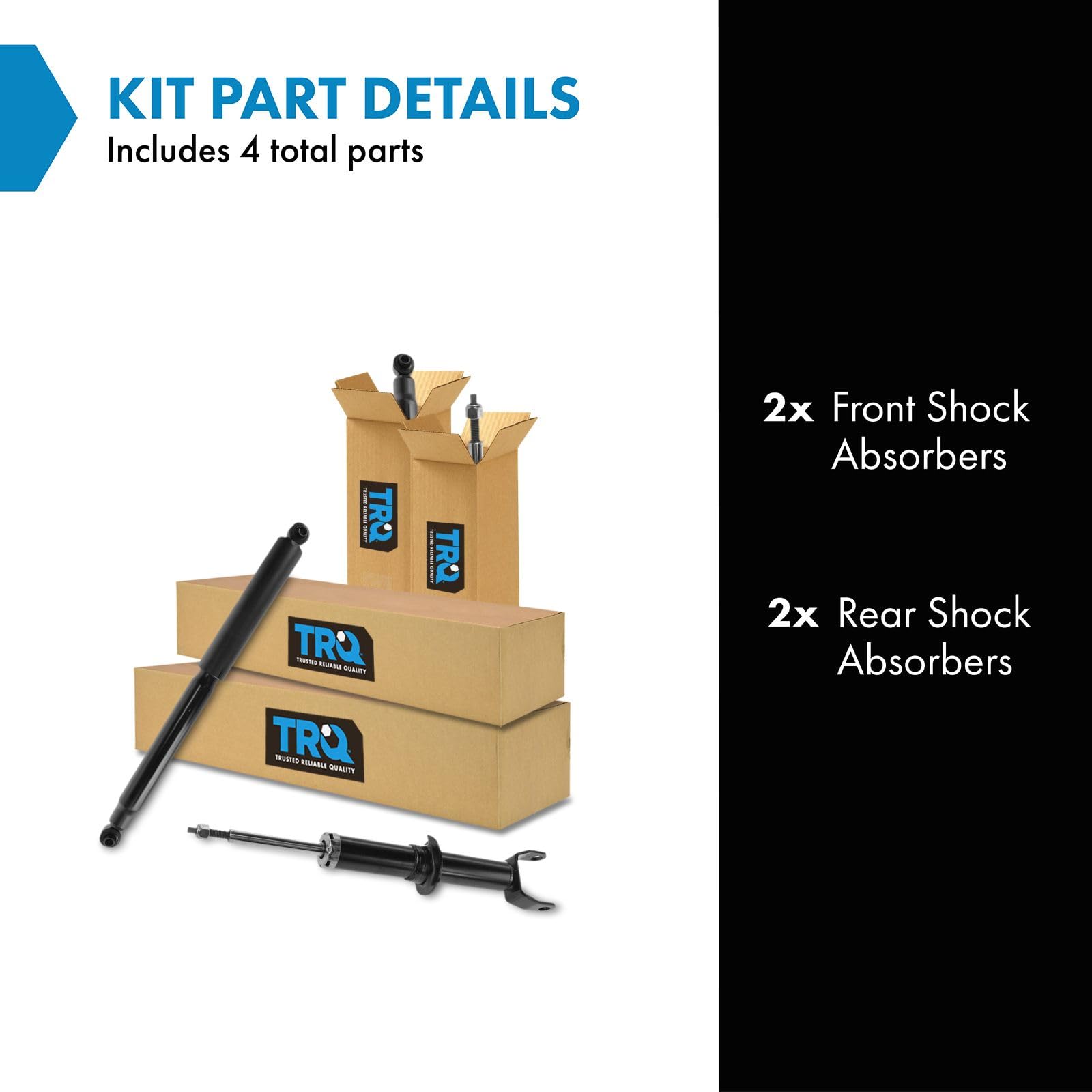 Trq Front And Rear Shock Absorber Set Compatible With 2005-2009 Dodge Dakota 2006-2009 Mitsubishi Raider