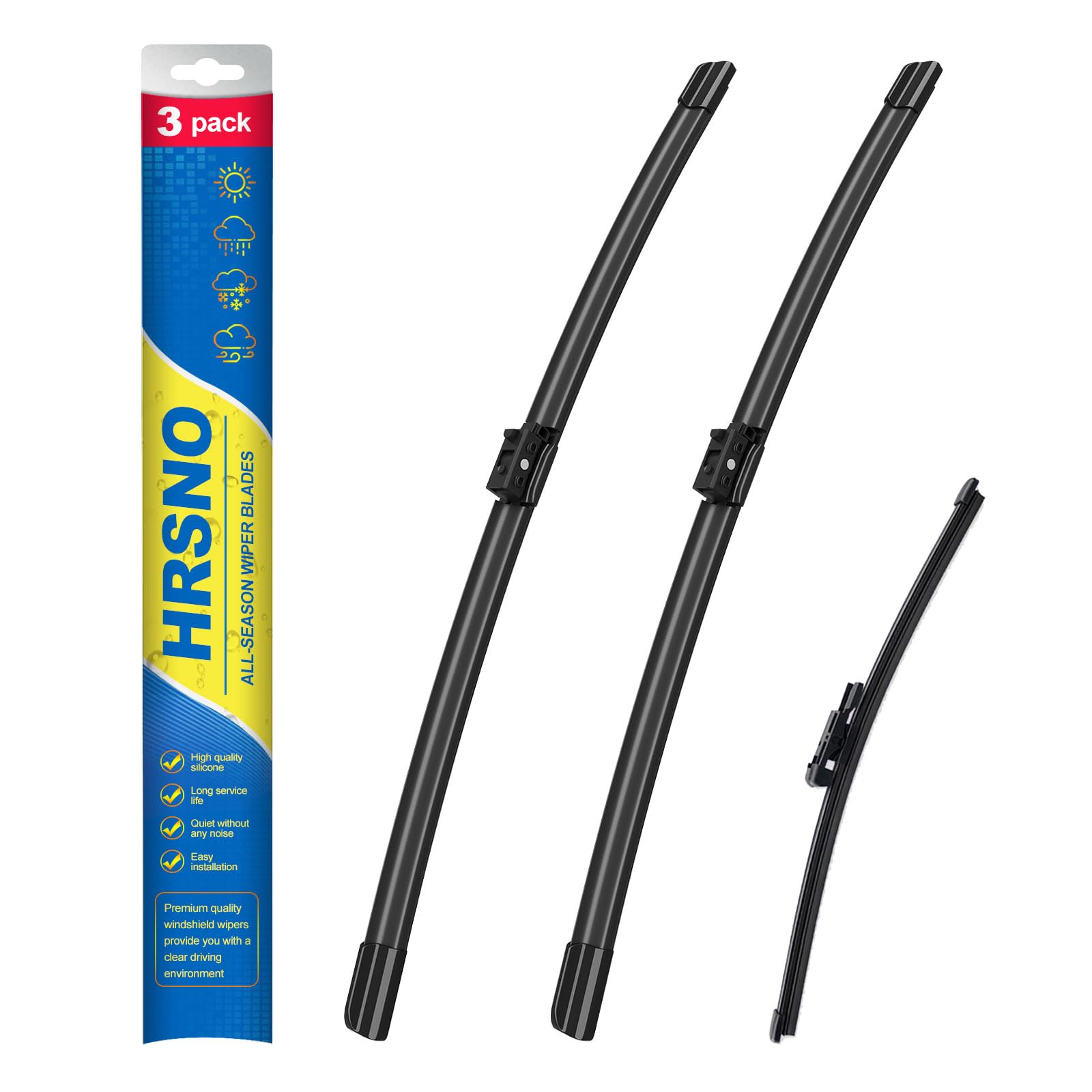 Hrsno 24''+19'' Windshield Wipers Blade Sets Automotive Replacement For Mercedes-Benz Gla250 2016-2020,Gla45 Amg 2016-2019 Easy