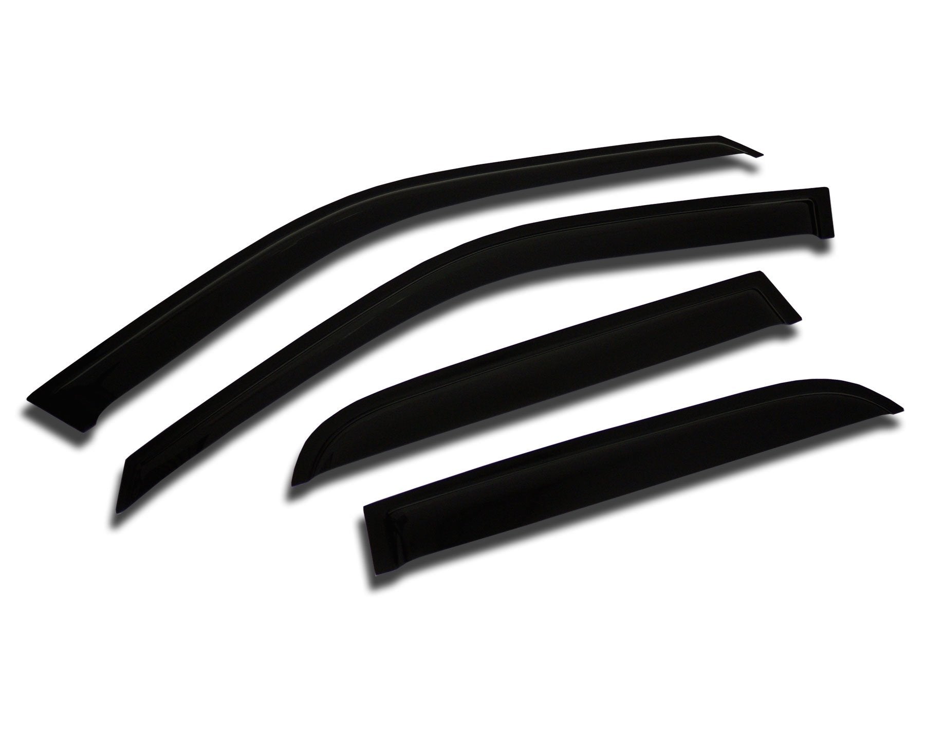 Tuningpros WD2-535 Dark Smoke 4 Pcs Set Window Visor (Outside Mount) Deflector Rain Guard Compatible with 1999-2016 Ford F-250 S