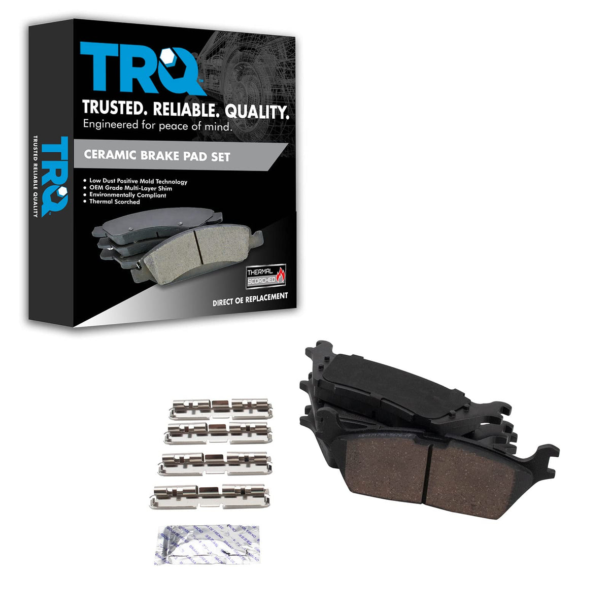 TRQ Rear Brake Pads Ceramic Compatible with 2018-2022 Ford Expedition 2015-2021 F-150 Lincoln Navigator