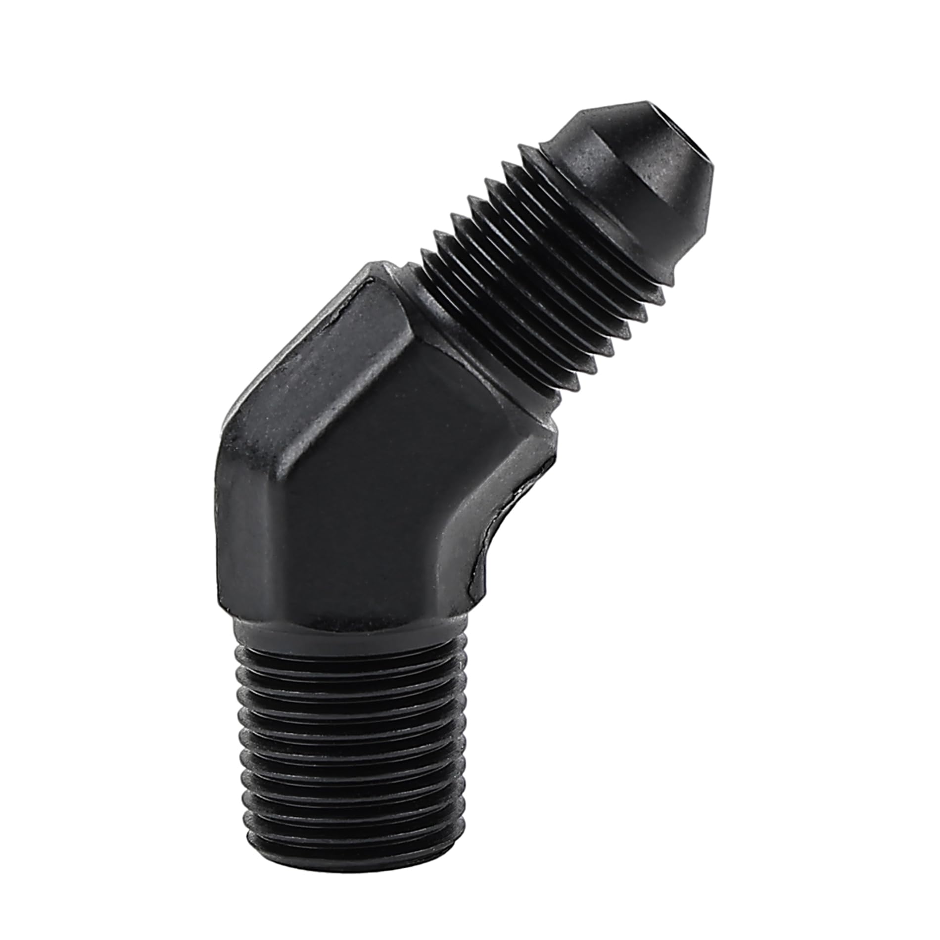 Evil Energy 3An Male Flare To 1/8'' Npt Pipe 45 Degree Fitting Adapter Aluminum Black
