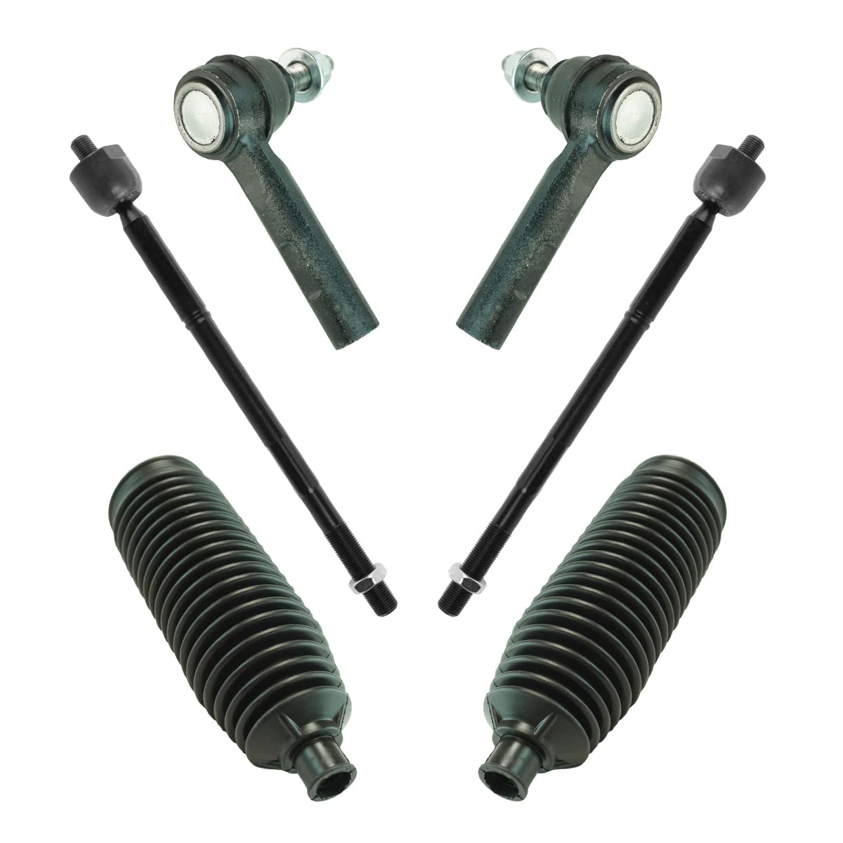 Trq Front Steering Kit Steering Rack & Pinion Bellow Tie Rod Compatible With 2011-2014 Chrysler 300 2012-2014 Dodge Challenger C