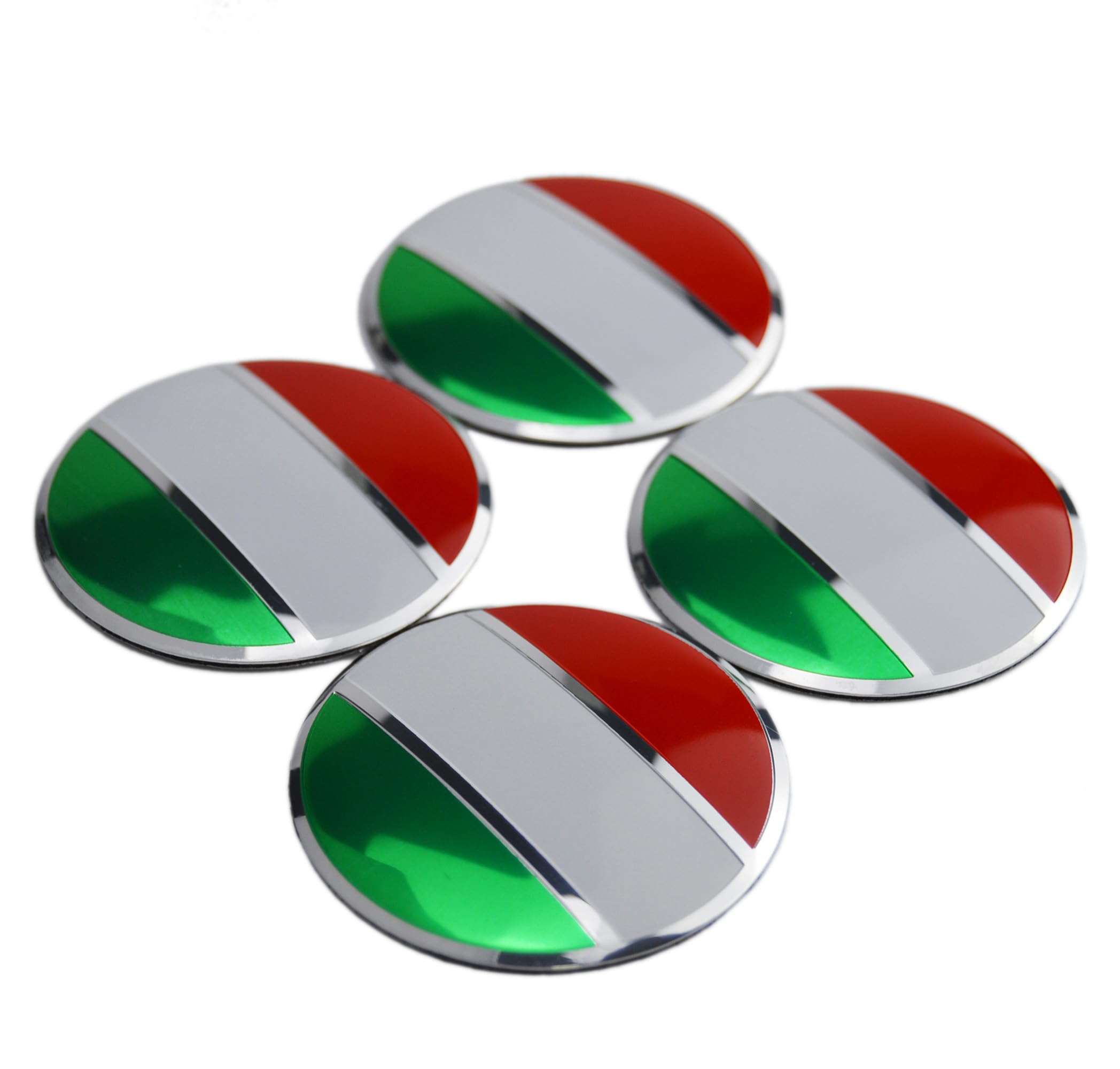 4X 56.5mm=2.24 inches Italy Flag Wheel Hub Center Cap Emblem for Hub Center Cap USA US