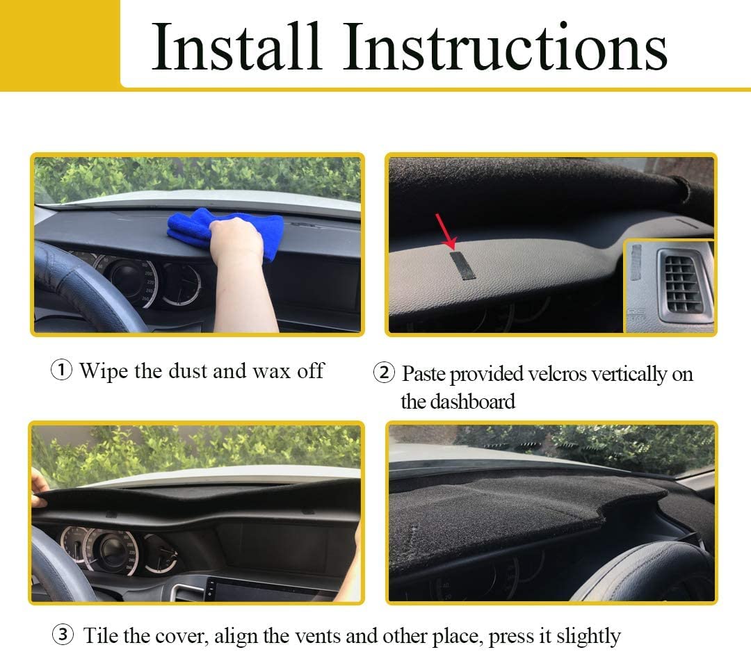 Fcovergurus Dash Cover Mat for Volvo 240-265, Custom Fit, Black Polyester, Model F62
