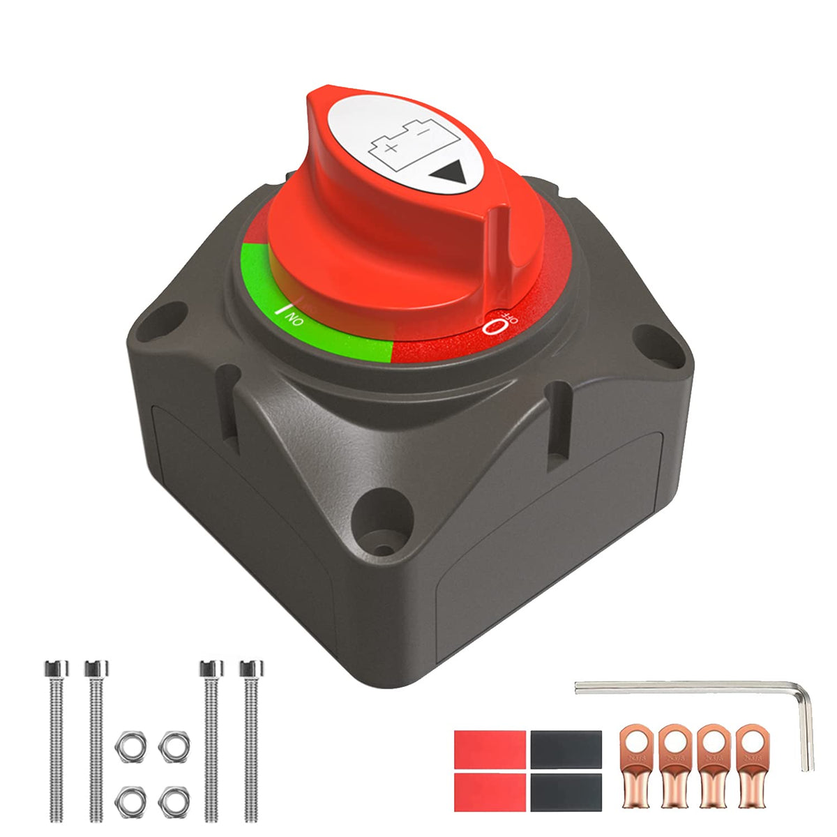 Battery Disconnect Switch Kit,12V-48V Switch With Lugs For Boat Marine Rv Atv Utv Vehicles, Automotive Replacement Battery Cut O