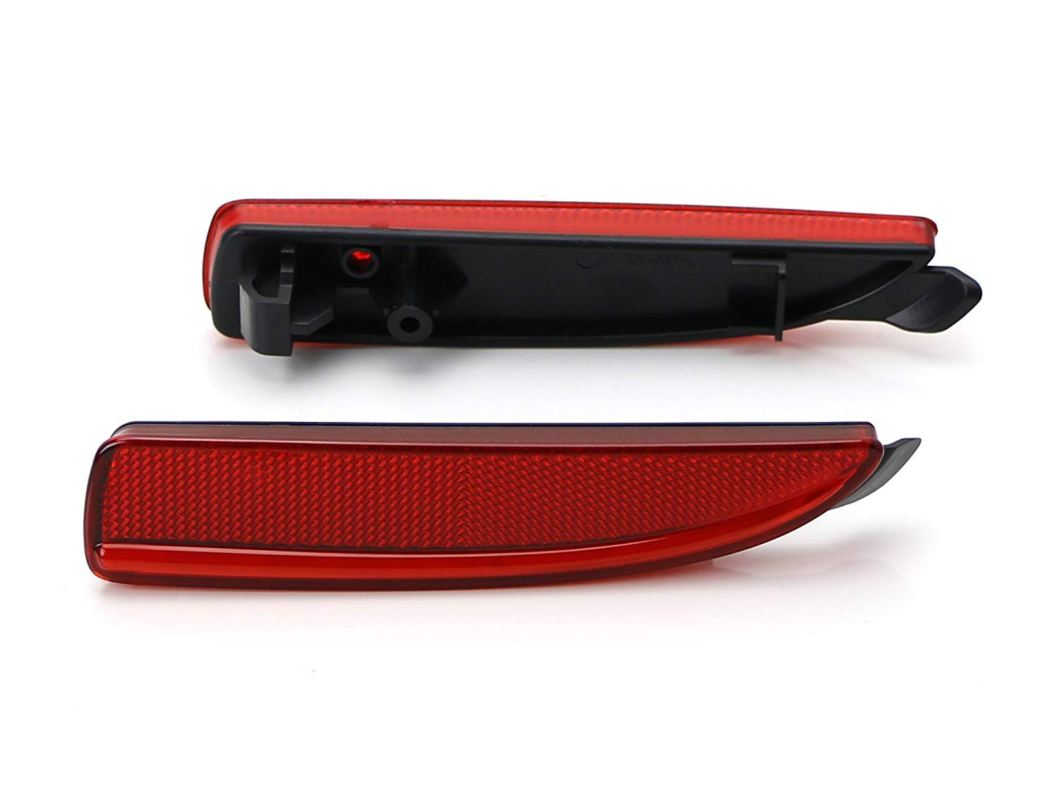 iJDMTOY Red Lens Rear Bumper Reflector Lenses Compatible With Mazda 3 5 6, OE-Spec LH RH Assembly