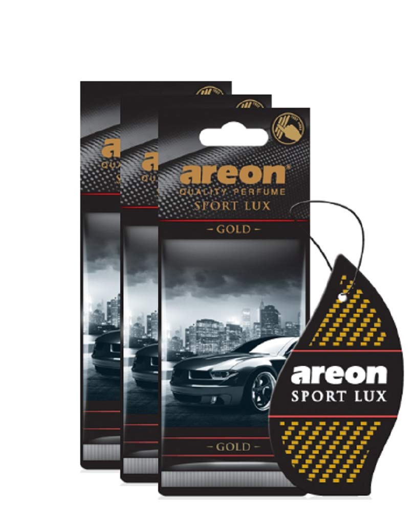 Areon Sport Lux - Hanging Cardboard Air Freshener For Car, Home & Office - Premium Cologne Perfume With Natural Fragrances - Lon