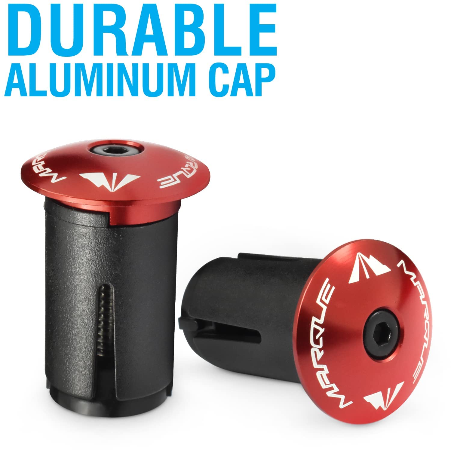 Marque Alloy Enz Handle Bar End Plugs - 2Pcs Per Set (Red)