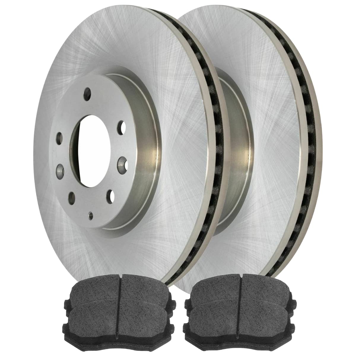 Autoshack Front Brake Kit Rotors And Performance Ceramic Pads Pair Of 2 Driver And Passenger Side Replacement For 2007 2008 2009