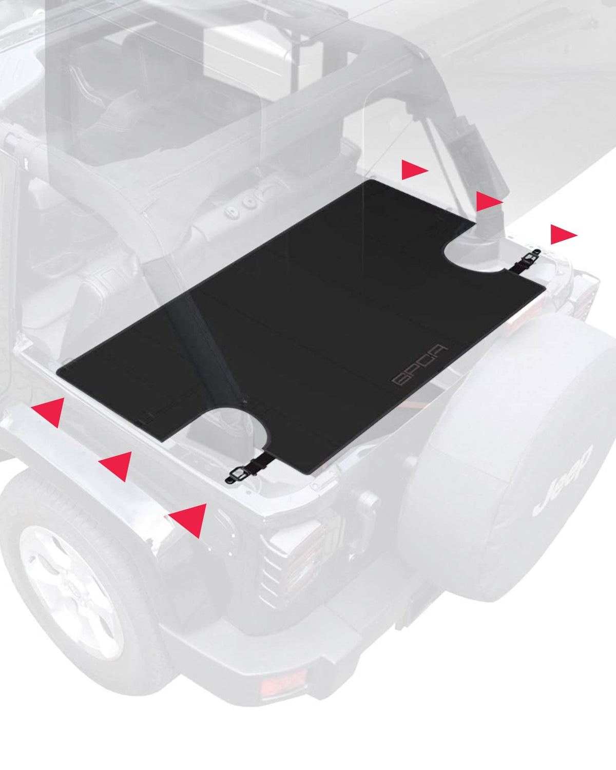 Gpca - Cargo Cover Lite Plus Easy-To-Install Trunk Cover, Accessories For Wrangler Jk, Jku, Patented Truck And Car Accessories,
