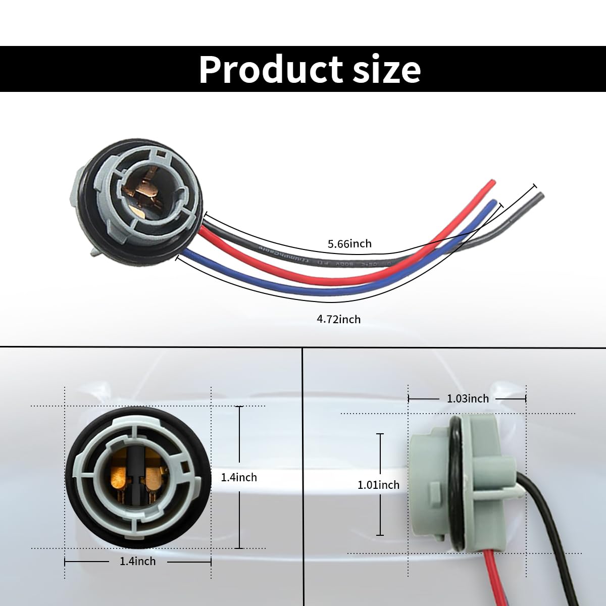 2Pcs 1157 Led Bulb Socket Plug, Waterproof Turn Signal Brake Light Tail Light Socket Harness, Base Plug Connector Professional C