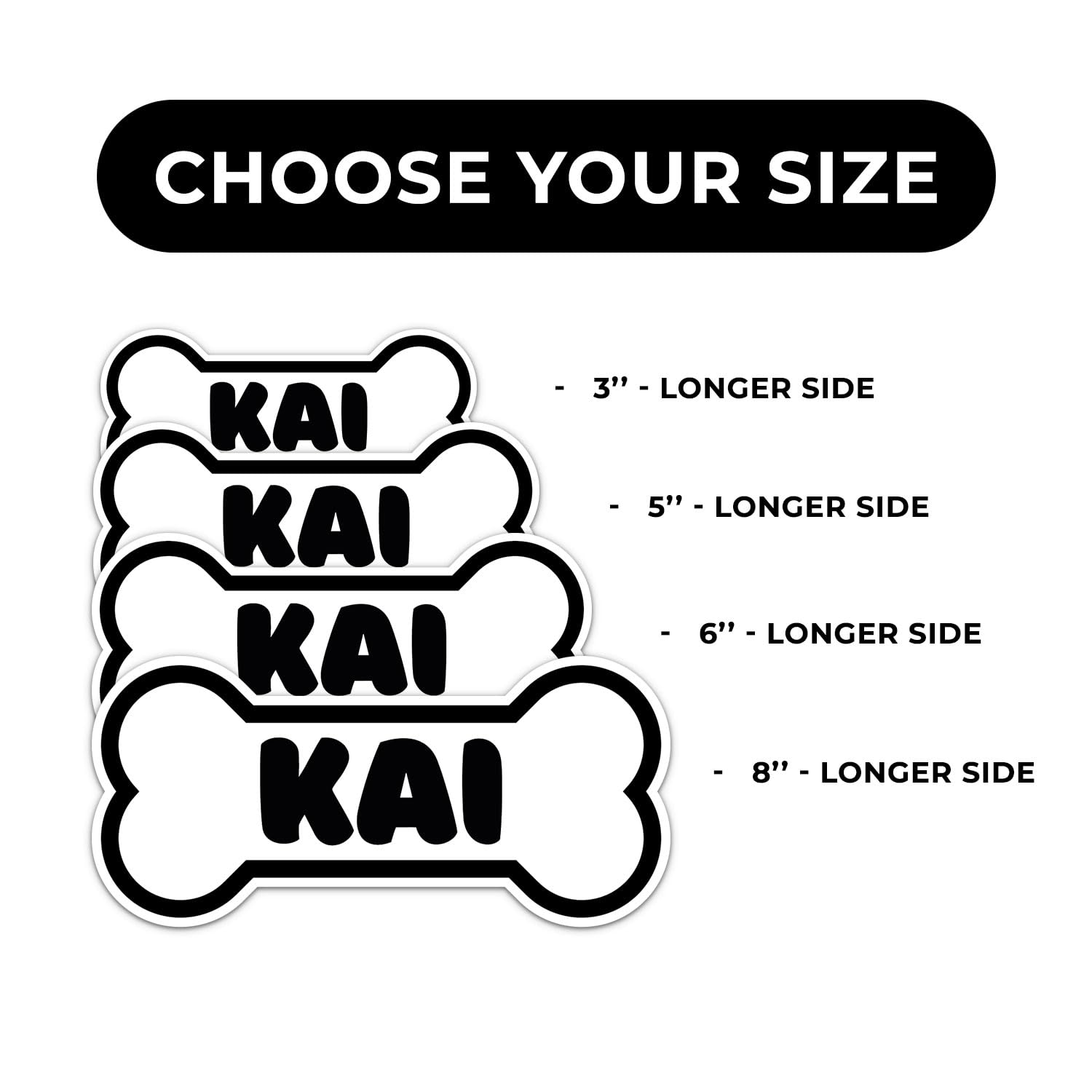 Kai Dog Name Sticker - Waterproof Vinyl Decal For Car Bumper, Laptop, Water Bottle, Wall, And Window, Size - 6'' Longer Side