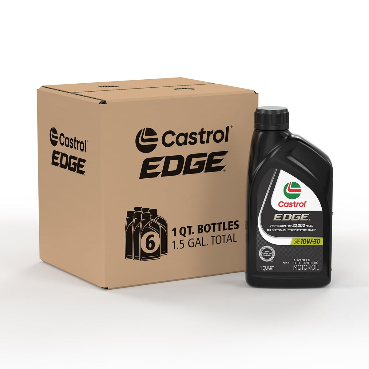Castrol Edge 10W-30 Advanced Full Synthetic Motor Oil, 1 Quart, Pack Of 6